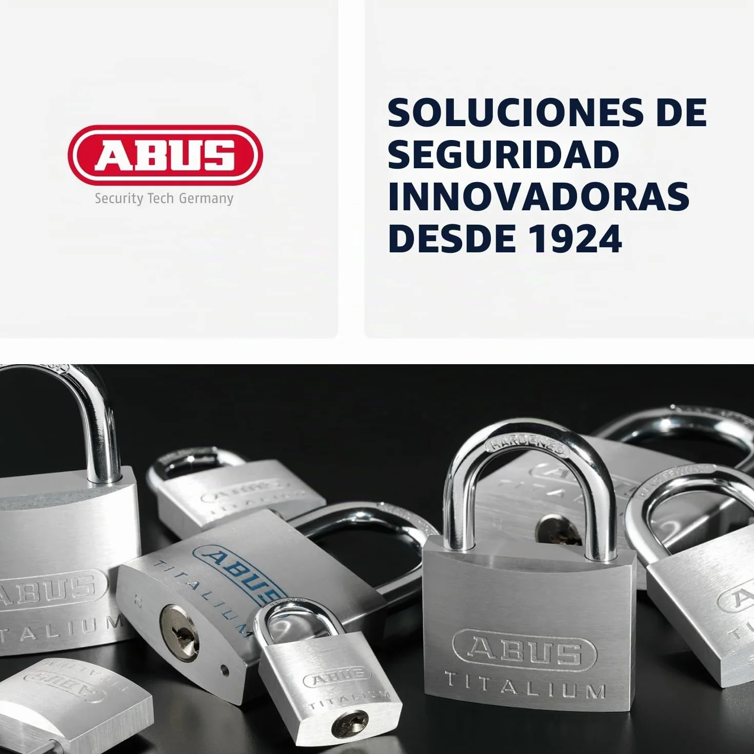 ABUS Candado de Titalium 64TI/40 - juego de 2 - cierre igualado - candado para sótanos con cuerpo de aluminio especial - arco de acero endurecido - nivel de seguridad ABUS 5