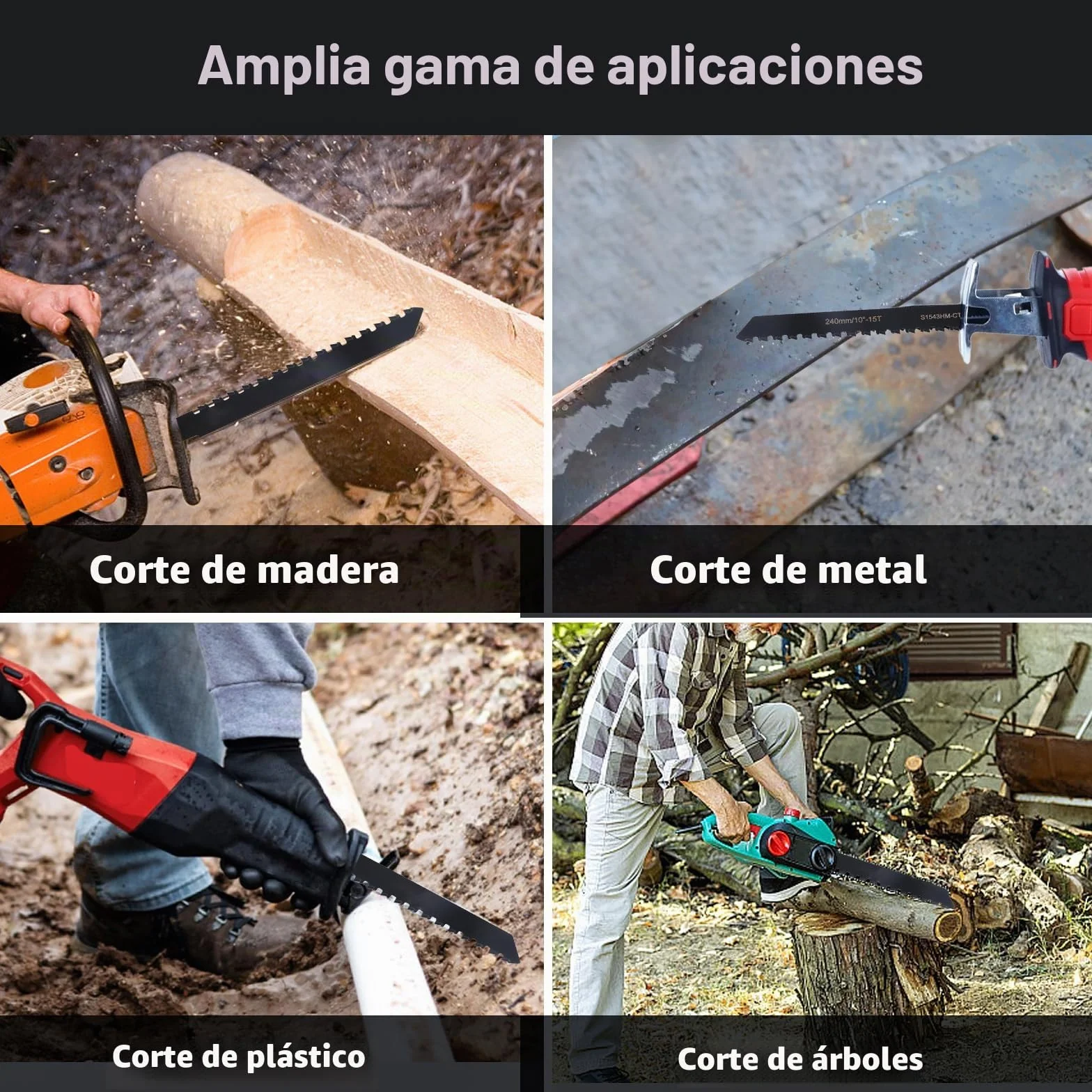 Hojas de Sierra Sable, Profesión Sierra De Sable, Accesorios Sierra sable, Hoja de Sierra Sable Universal para Metal, Madera, Hormigón Poroso,Ladrillo,Placa de Cemento (240 mm)