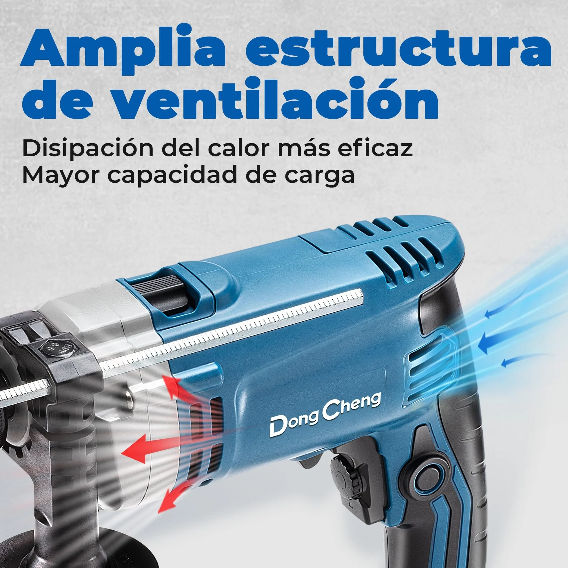 DongCheng - Taladro de percusión (710 W, 13 mm, taladro de percusión, 45,000 IPM, 3000 RPM con 15 coronas de perforación para metal, madera y hormigón