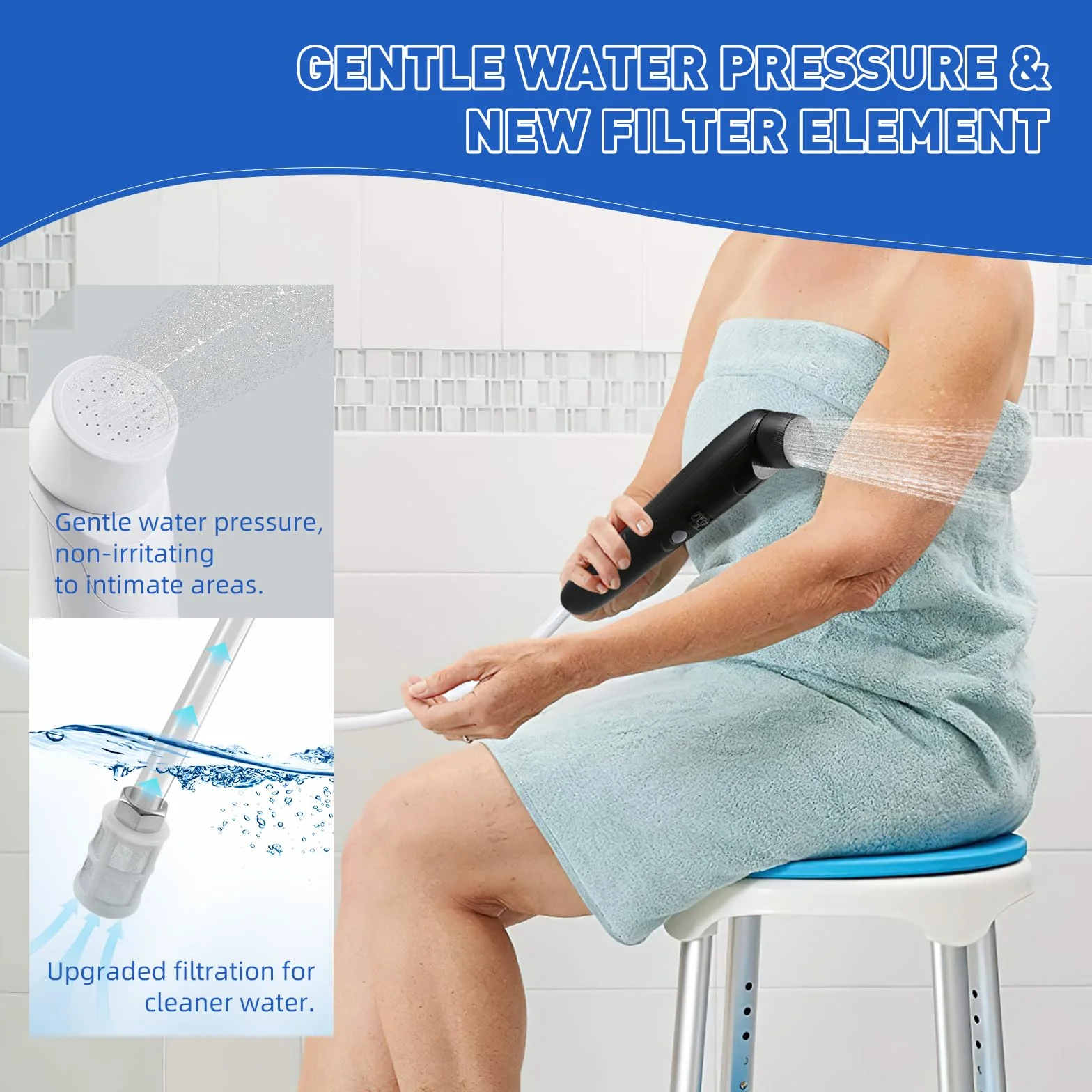 Bidé Portátil, 2.5L Bidé Eléctrico, Pulverizador Eléctrico de Mano para Bidé, Bidet de Mano Pulverizador Kit, Recargable, Ducha Aerosol limpio, Ideal para Viajes, Unisexo-Negro