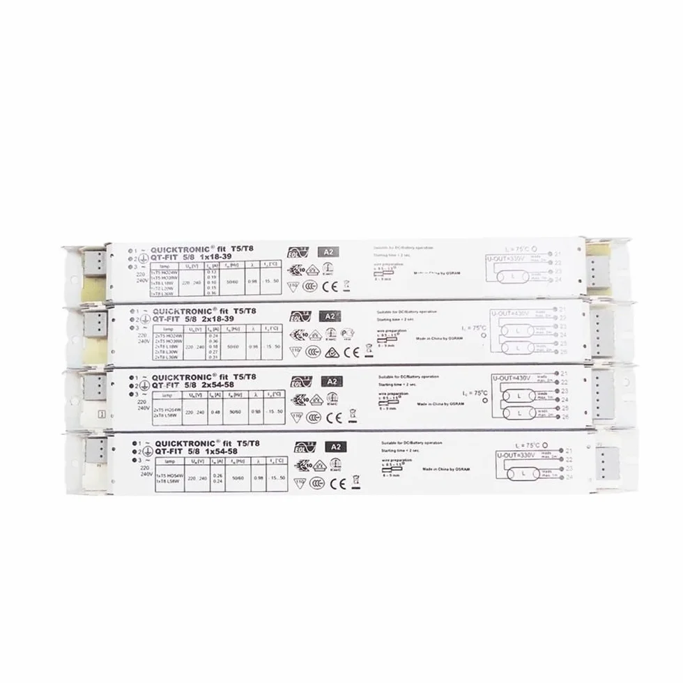 Balasto electrónico QT-FIT 2x18-39 for lámpara Fluorescente T5/T8, balasto electrónico for lámpara de 18 W/24 W/36 W