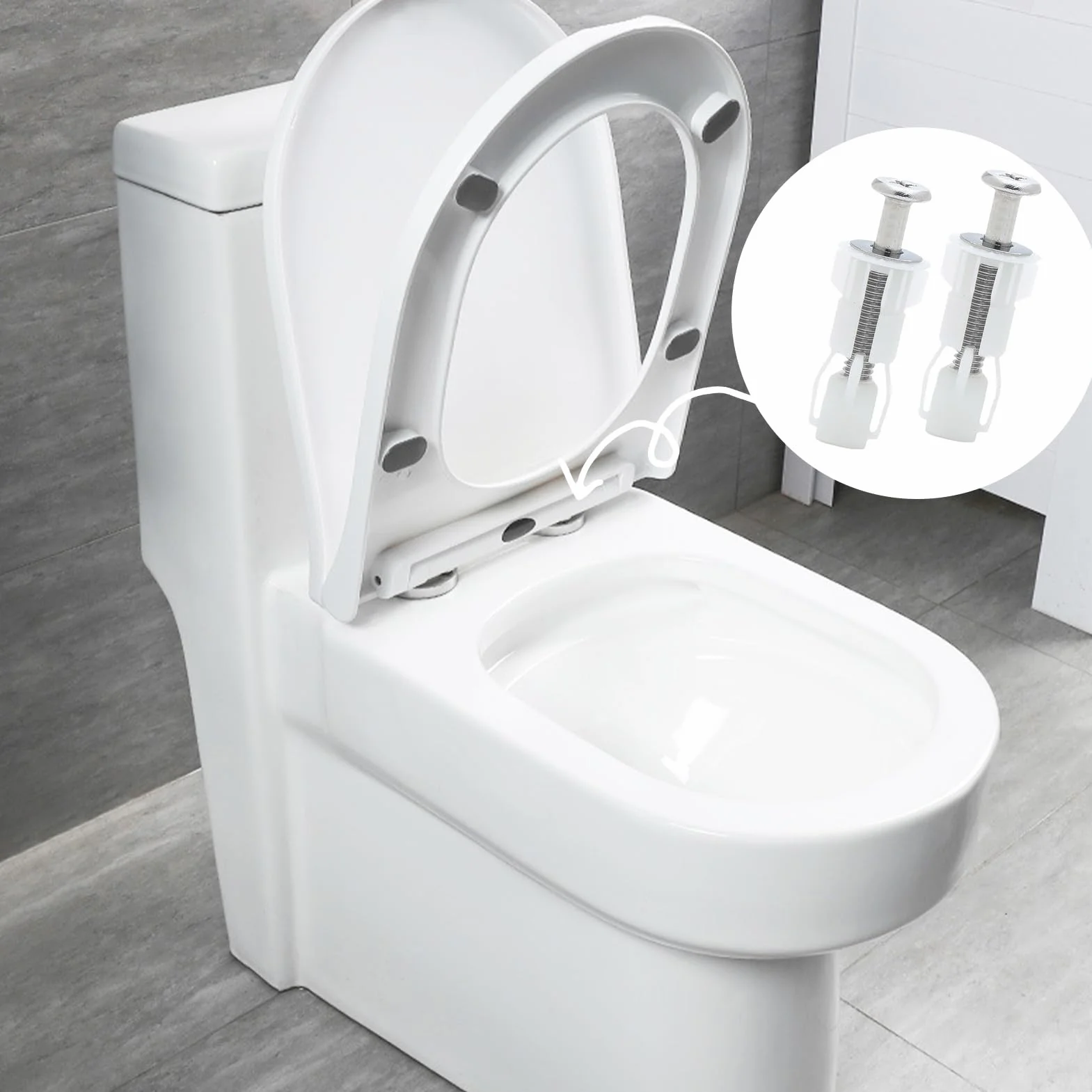 Tornillos Tapa WC Universal Nailon Fijación Bisagra Asiento Inodoro 2 Piezas