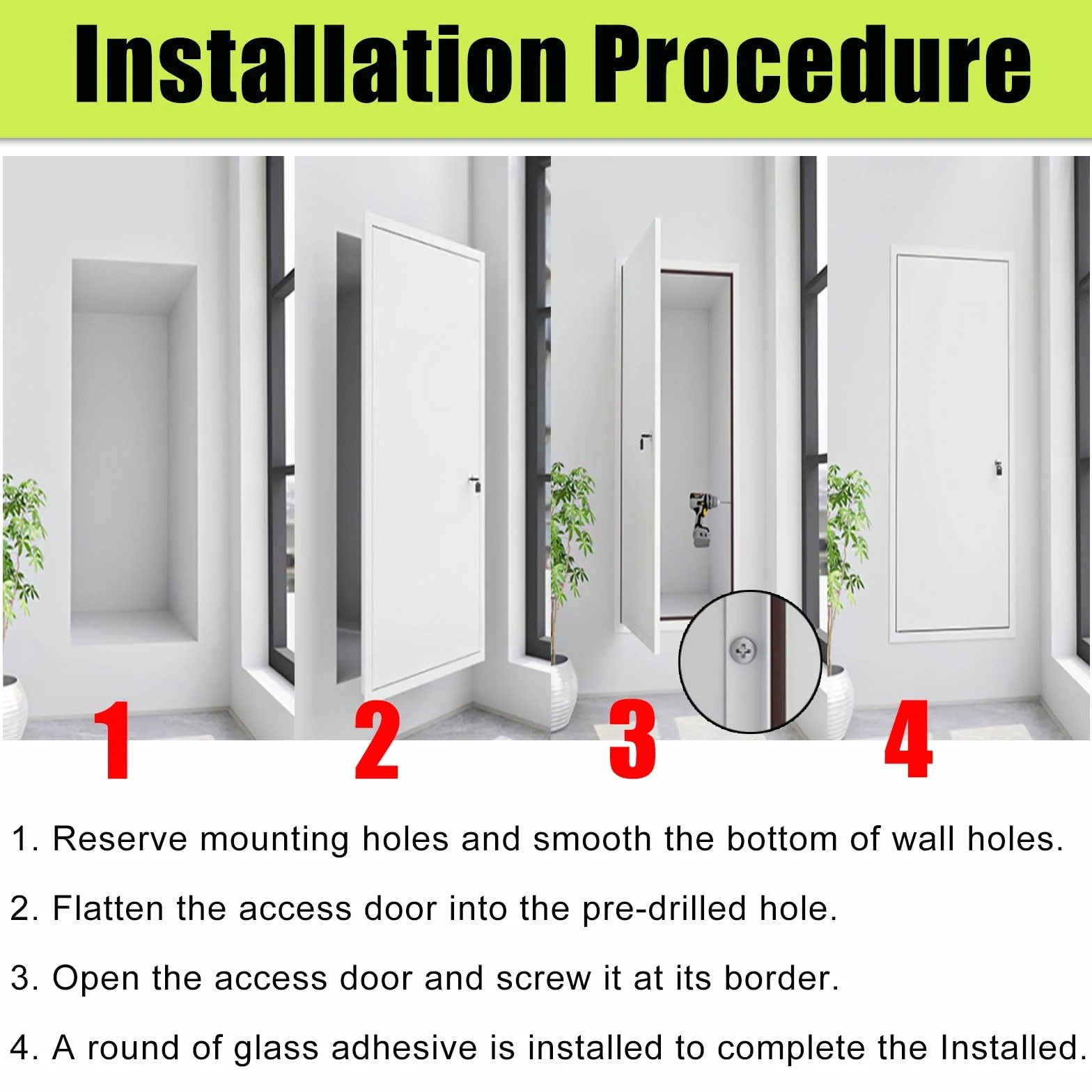 Trampilla Pladur Panel Puerta de acceso para mantenimiento contra incendios de 60, 80, 100, 120, 140 y 160 cm, puertas de servicio invisibles/trampilla empotrada en pared, paneles de(White,50x50cm)