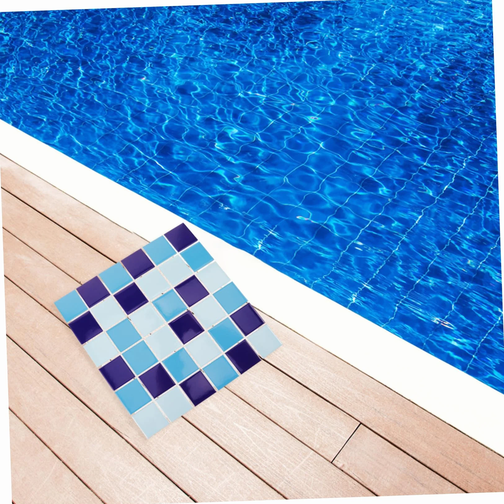 Azulejos Cerámicos Para Piscinas y Baños1 Pieza Placa Azul Esmaltado Brillo Patrón Revestimiento Cerámico Decorativo Para Reparaciones y Manualidades