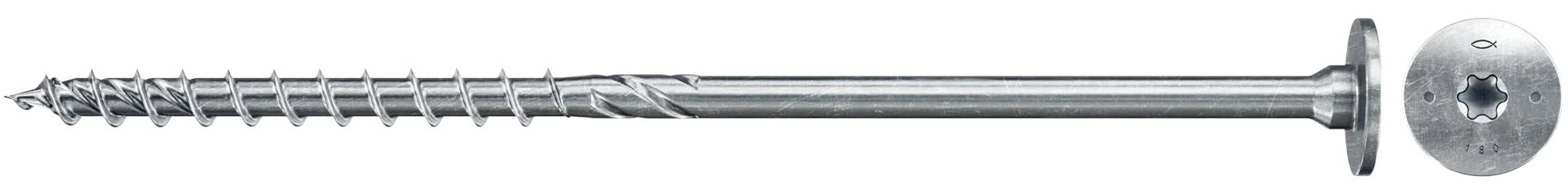 fischer PowerFast II 566362 STP - Tornillo para madera (8,0 x 220, 50 unidades), color plateado