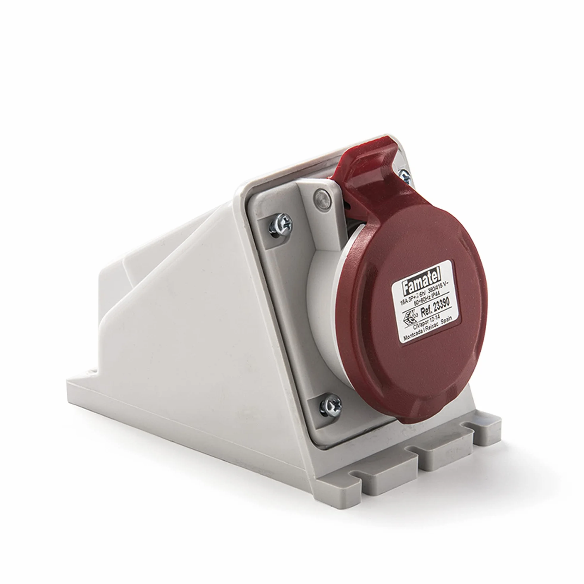 FAMATEL - Base superficie IP44 | 3P+N+T | 32A | 380-415V | Rojo