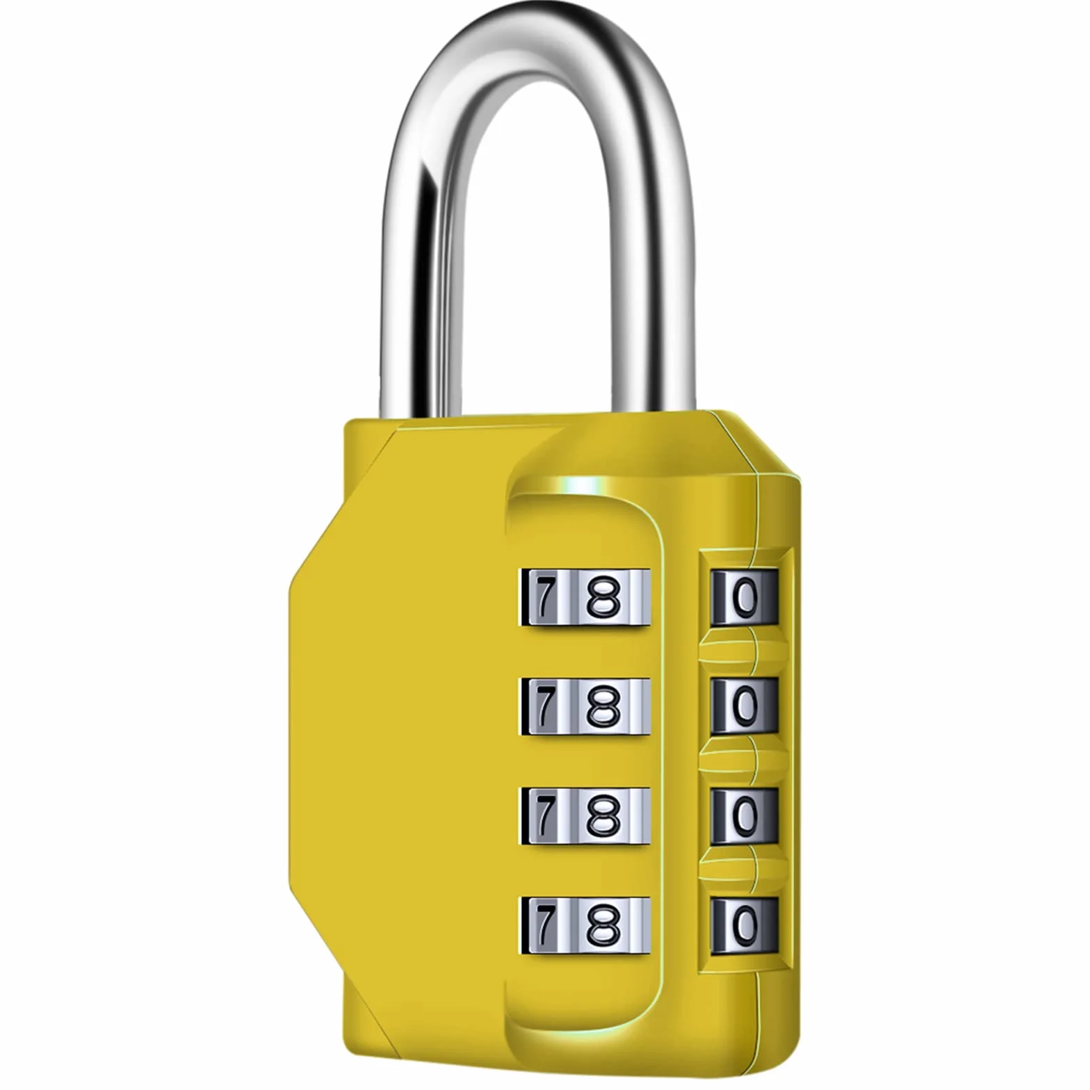 Candado Combinacion, Diyife Impermeable Candado Taquilla, Candado Seguridad 4 Dígitos, Candado para El Casillero del Gimnasio Escolar, Archivadores, Caja De Herramientas,Cerca, Cerrojo(Amarillo)