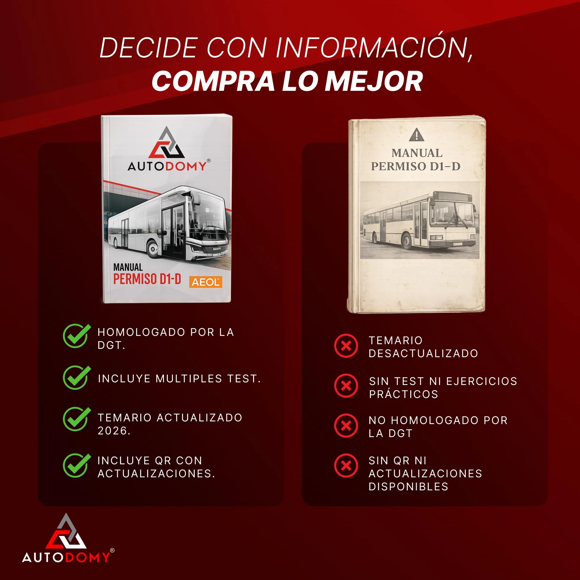 Autodomy AEOL Manual Permiso D-D1 Autobús Actualizado 2026