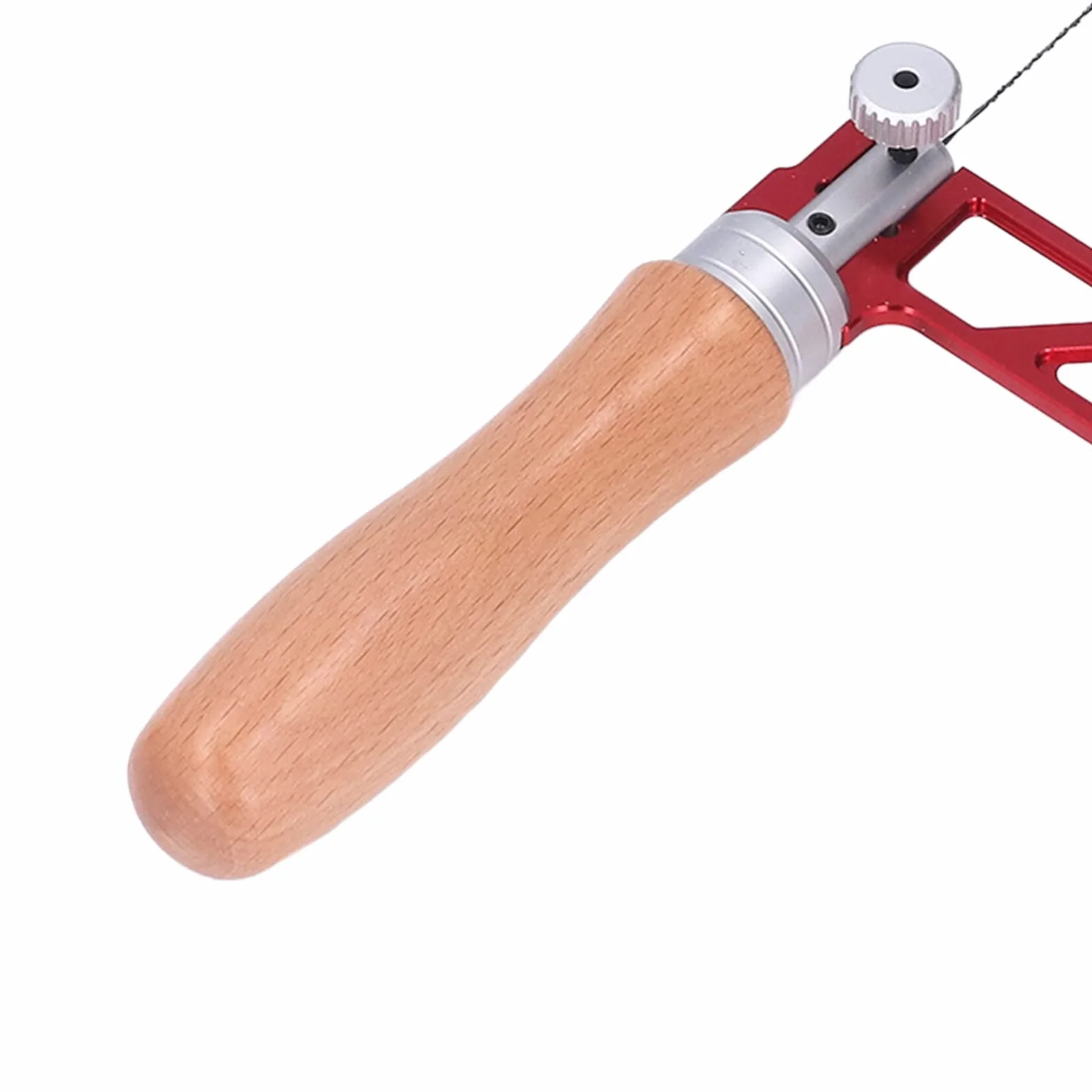 Mini sierra caladora PolyGen con marco en forma de U de 3 pulgadas y hojas de acero de aleación, una sierra caladora manual compacta con mango de madera para fabricación de joyas (4 pulgadas)