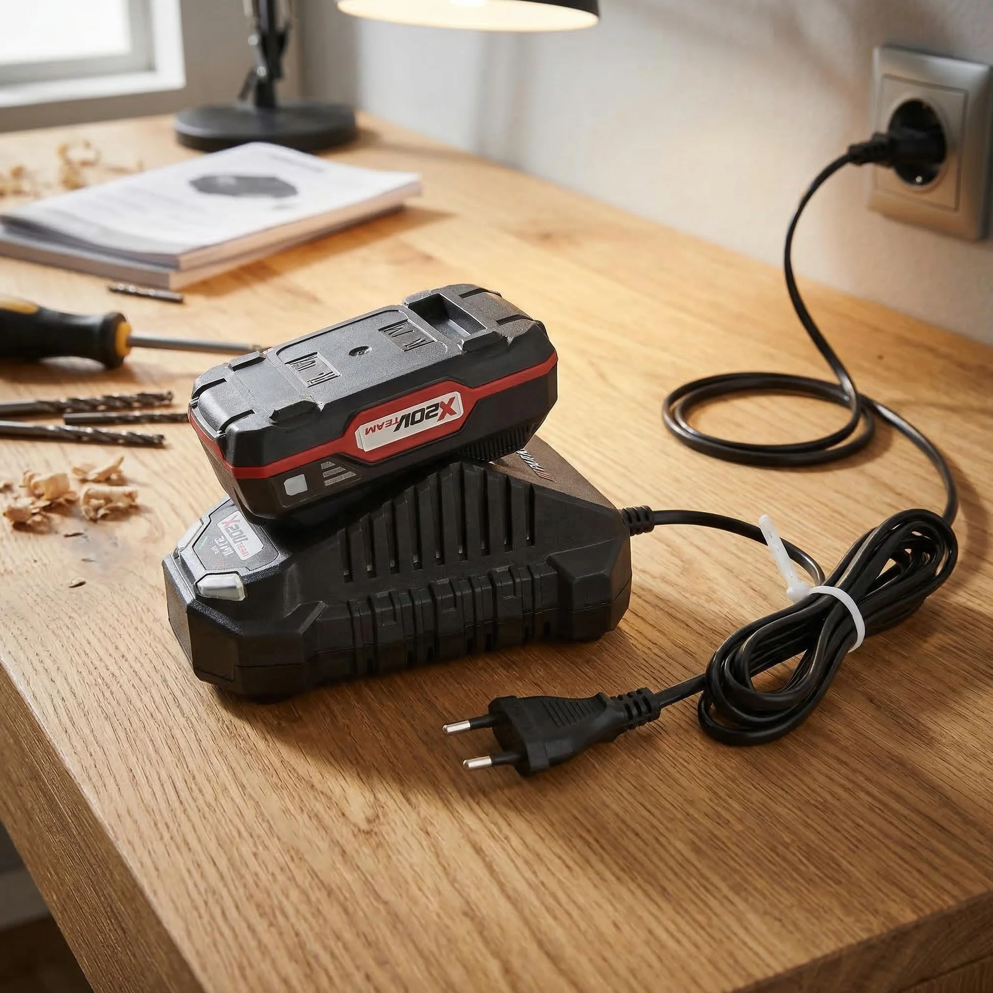Park Side - Batería Parkside X20V Team 2 Ah y Cargador con Active Cell Balancing
