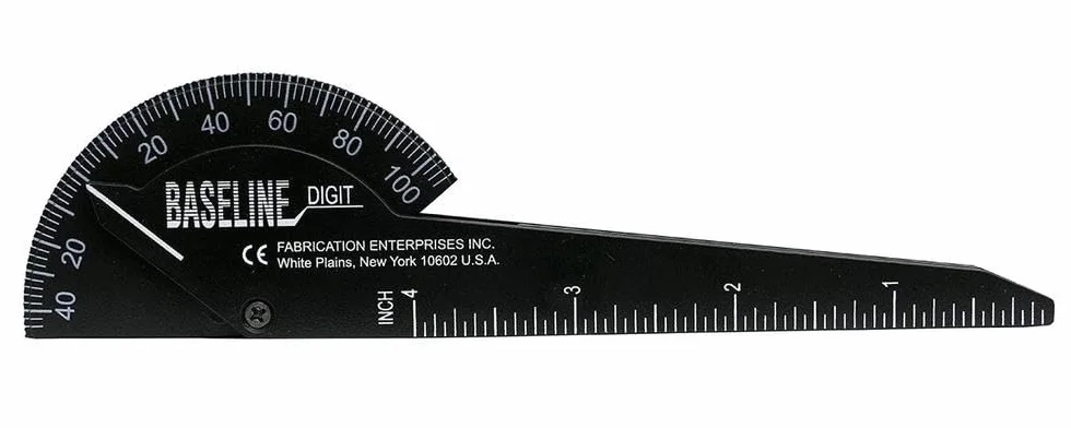 Goniómetro para Dedos Baseline de Plástico con Diseño de 1 Dedo – Herramienta de Medición ROM de 15,2 cm para Articulaciones de Dedos y Dedos del Pie