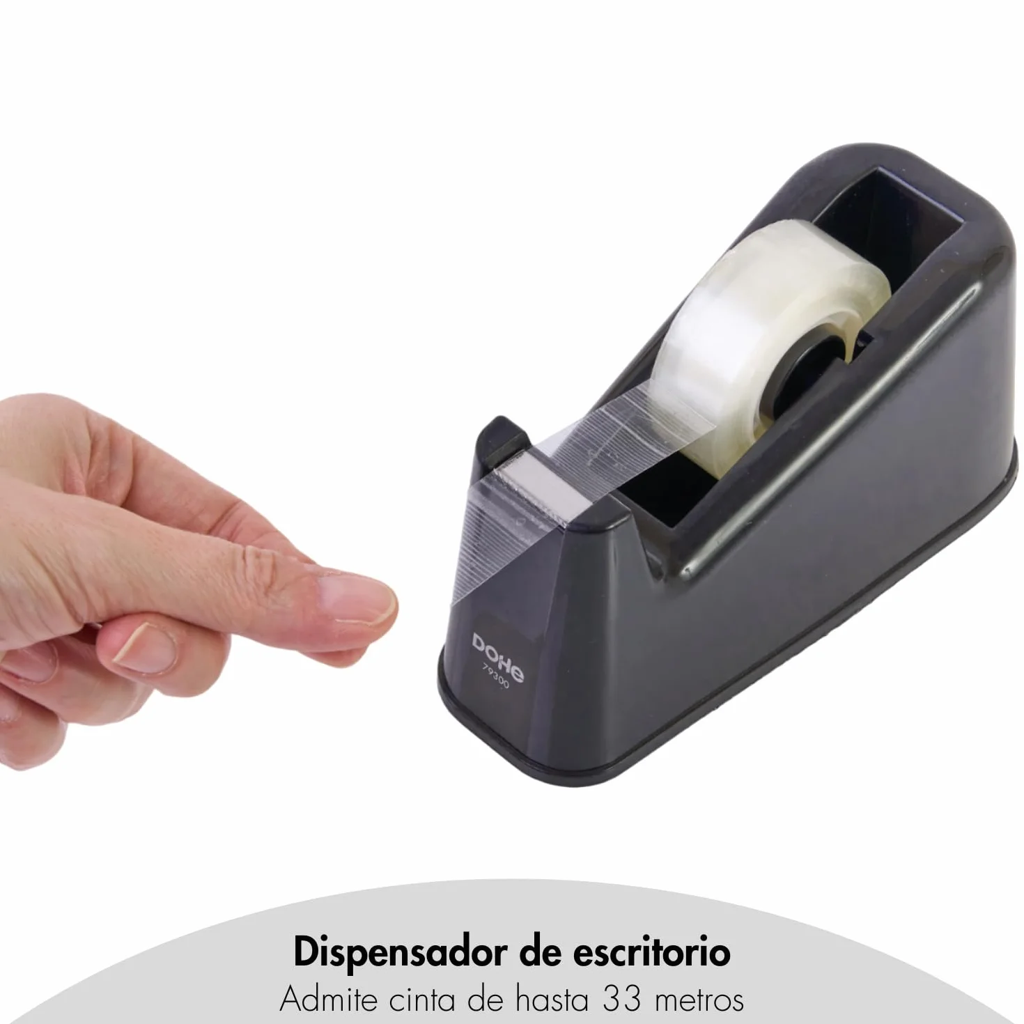Dohe Dispensador de Cinta Adhesiva 8 Cintas 19 mm x 33 m Negro
