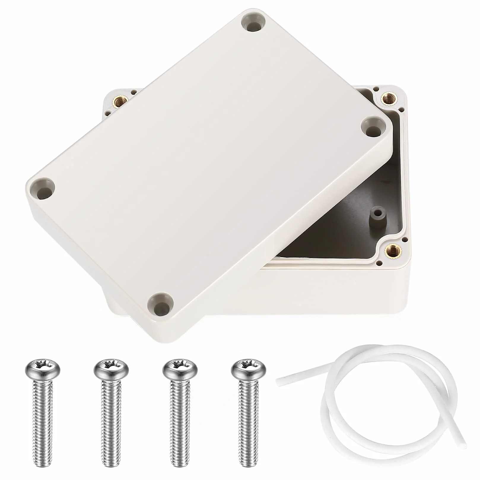 2 Piezas Cajas de Conexiones, Caja de Derivación Estanca Exterior Electricas, Cajas de Proyectos Electrónica Plástico, Conexiones Cables Electricos Estancos (100X68X50MM, Blanco grisáceo)