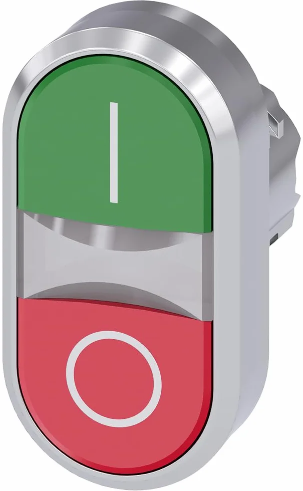 Siemens sirius atc - Pulsador doble 22mm redondo metalico/a brillante verde unipolar rojo o