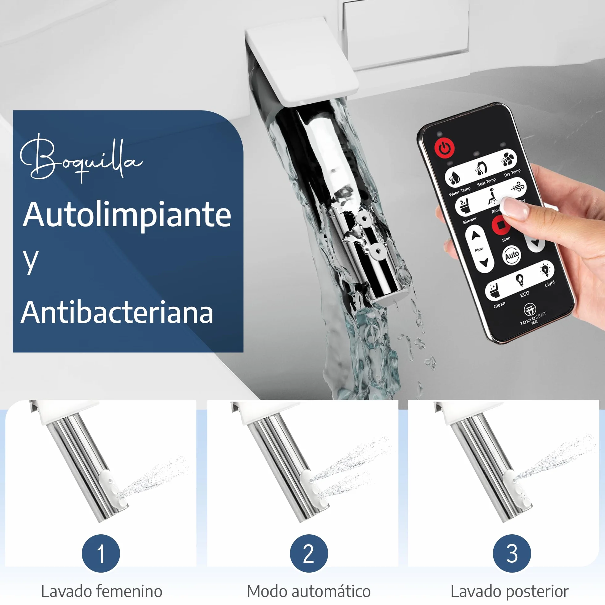Marca Francesa : Asiento Inodoro Inteligente japones con chorro de agua caliente, Tapa WC Japonesa Calefactable, Baño japonés, Tapa de Vater japonés, Bidet electrico, Confort y Elegancia