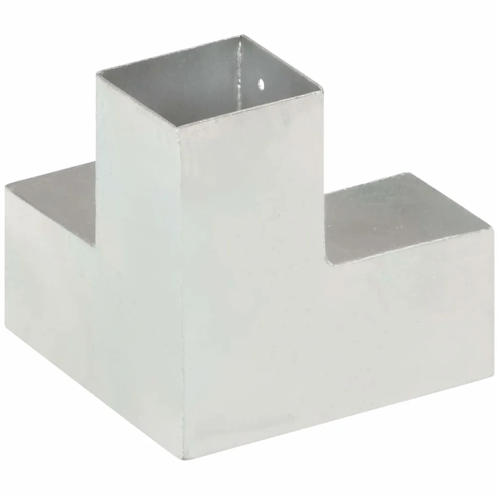 Conector de postes en forma de Y de metal galvanizado para vigas de 81 x 81 mm, galvanizado, 3 manguitos, conector de madera galvanizado en caliente para una conexión estable en el jardín y