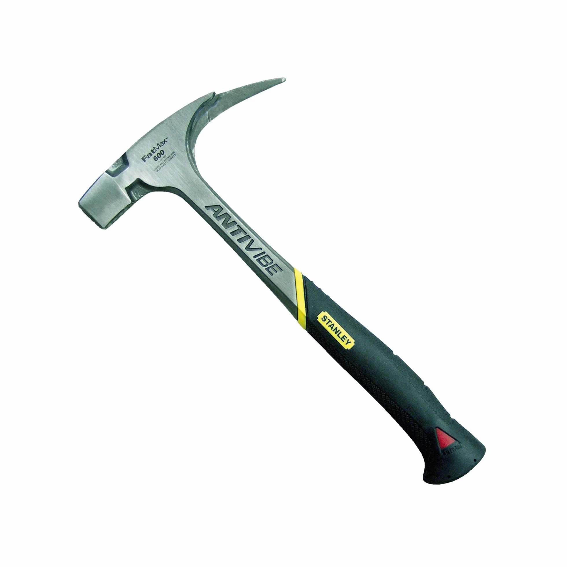 STANLEY FATMAX Martillo Latthammer Antivibe, extractor de clavos de carpintero, acero forjado, sistema antivibración, mango Dynagrip, cabeza de golpeo cuadrada plana, peso 600g, 1-51-937