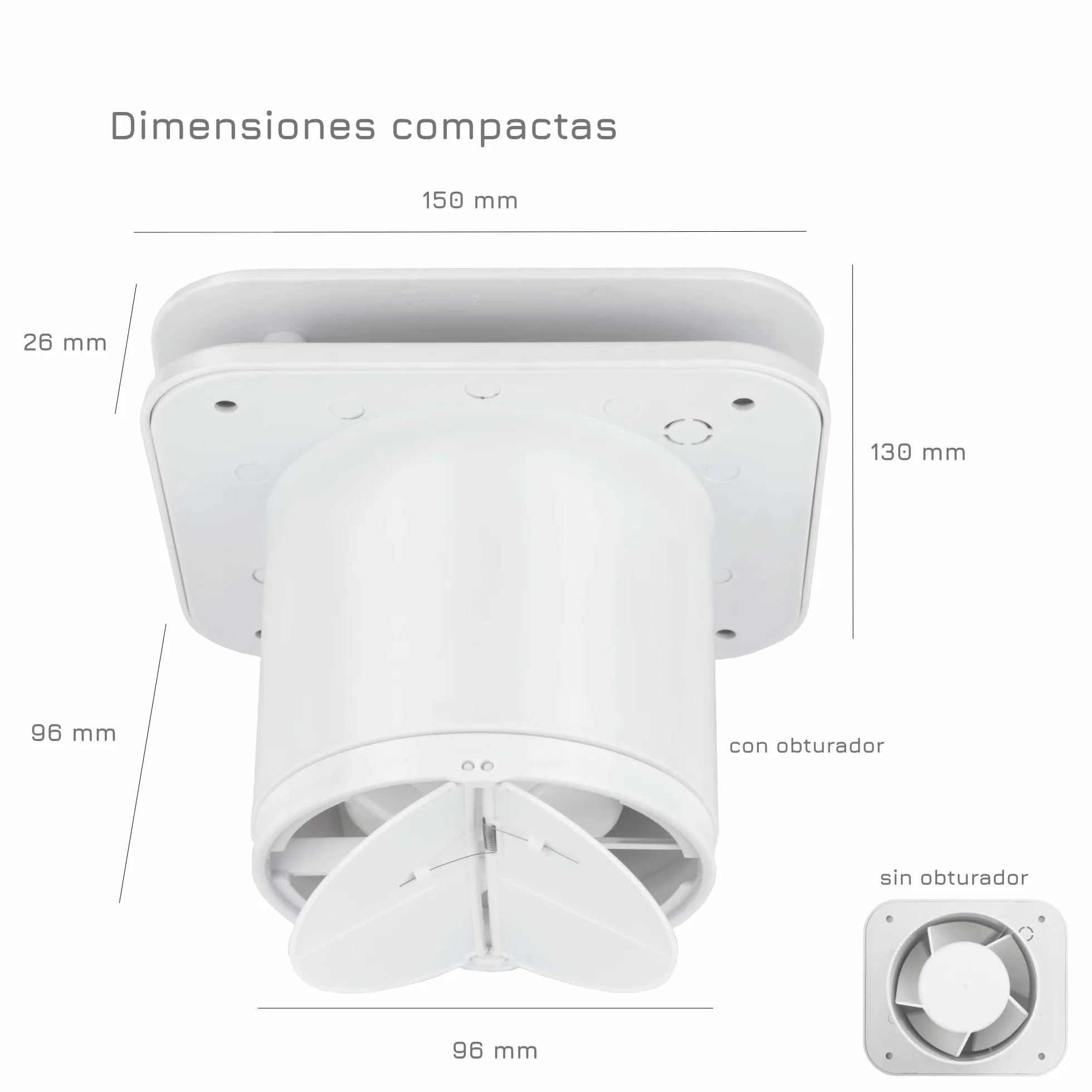 Turbionaire TREND 100 SWM Extractor de Baño 100mm IPX4 35Pa