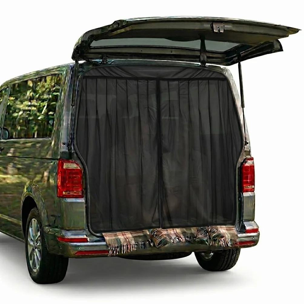 Erato Mosquitera magnética para furgoneta, pantalla anti insectos 155 x 170 cm con 3 cierres de cremallera y 16 imanes para VW T5/T6/T6.1/T7 California, ID Buzz, Trafic, Ducato Camper, Marco Polo y