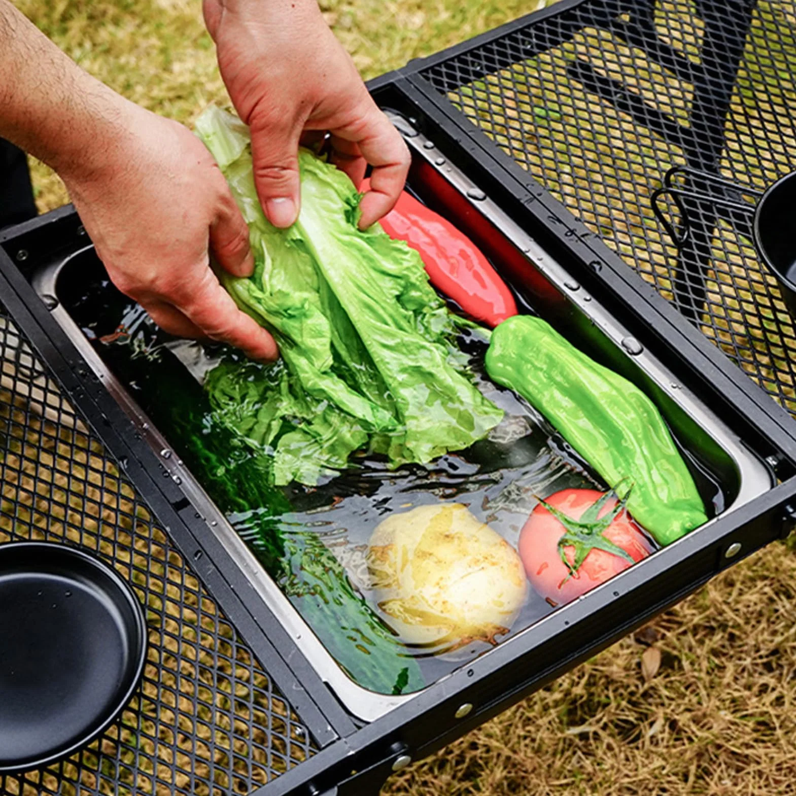 Fregadero de camping, fregadero de campamento, fregadero de cocina de acero inoxidable pequeño, Dishpan Washing Bowl Dish baño