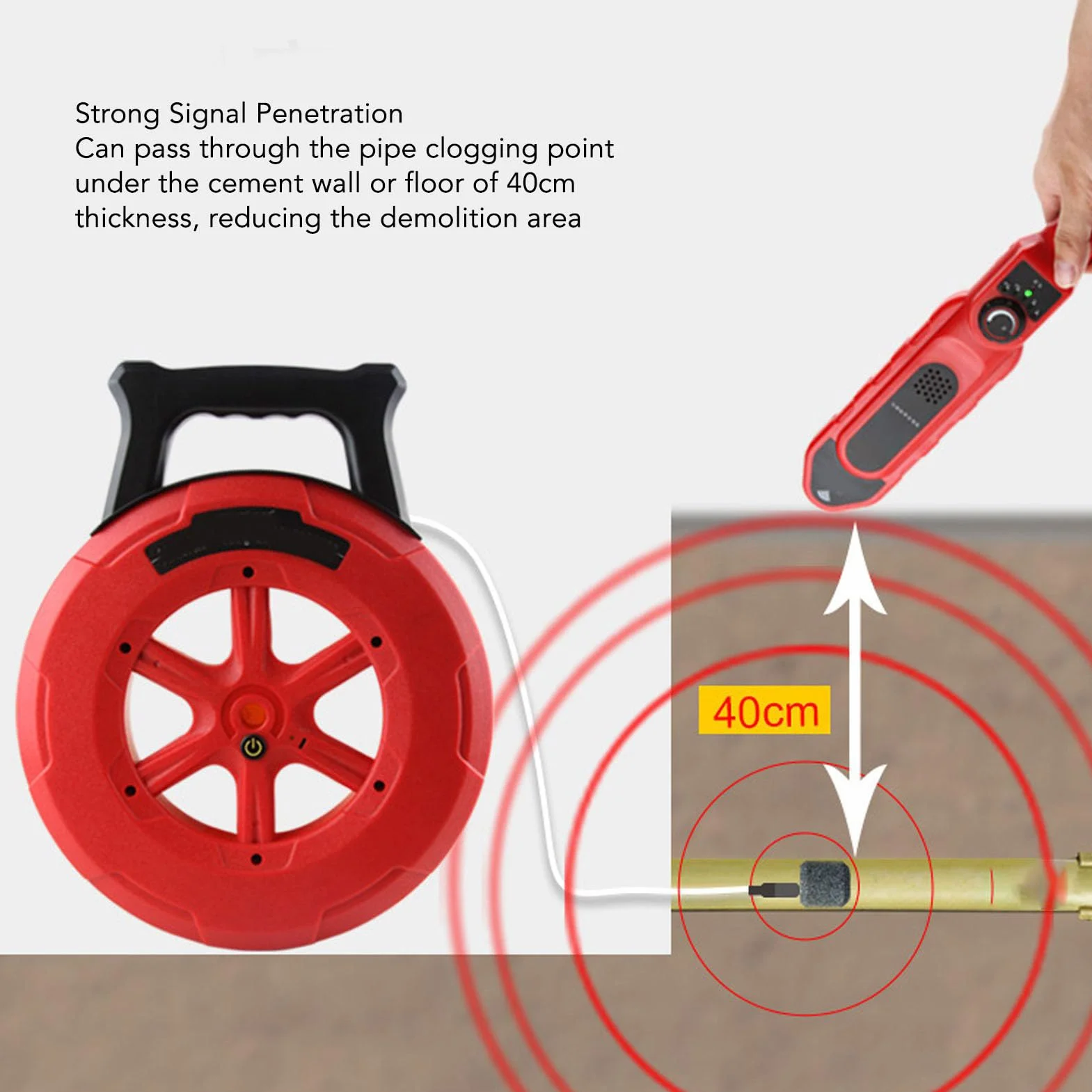 Detector de Obstrucción de Tuberías, 7 Sondas Localizador de Bloqueo de Obstrucción de Tuberías Subterráneas Escáner de Pared NF‑5120