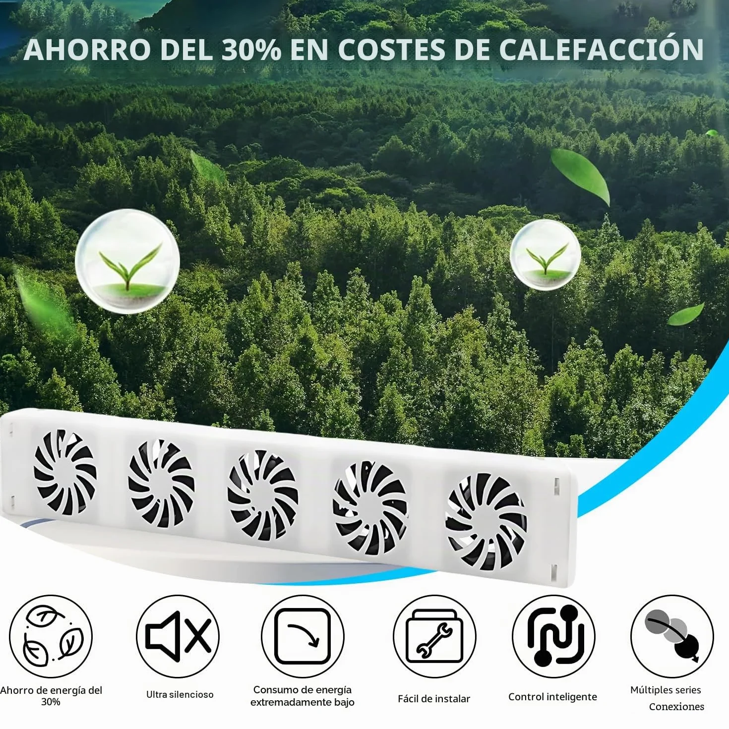 Radiador, ventilador, monoconjunto, radiador, ventilador 5.0, ventilador de calefacción, ventilador de calefacción inteligente para calefacción y sub-calefacción, funcionamiento silencioso, para