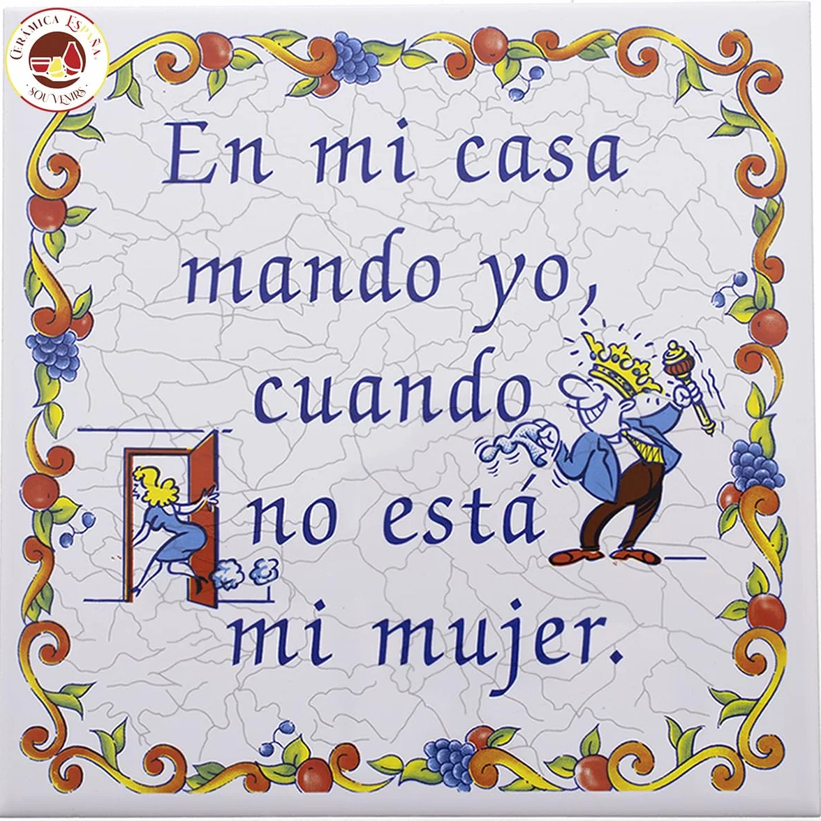 CERÁMICA ESPAÑA SOUVENIRS | Azulejo frases | Frases motivación | Frases de la vida | Frases bonitas | Modelo F02 | 15x15x0.5 cm