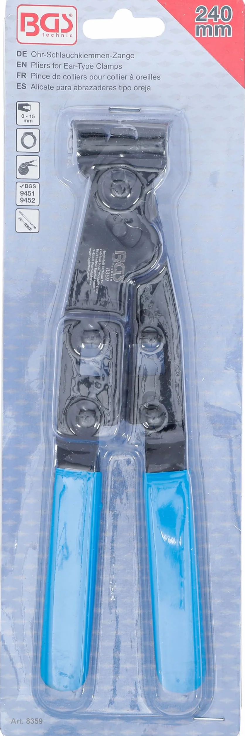 BGS 8359 | Alicate para abrazaderas tipo oreja | 240 mm