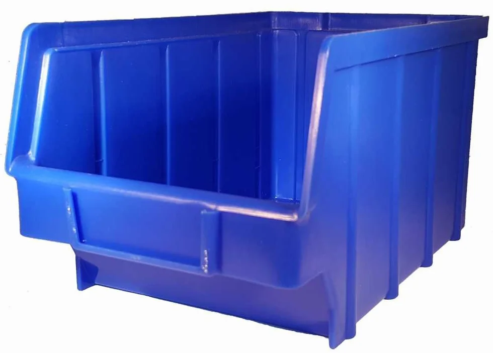 26 unidades cajas apilables de plástico azul tamaño 3 (145 x 248 x 127 mm) PP cajas de almacenamiento visibles cajas apilables │ P-D-W®
