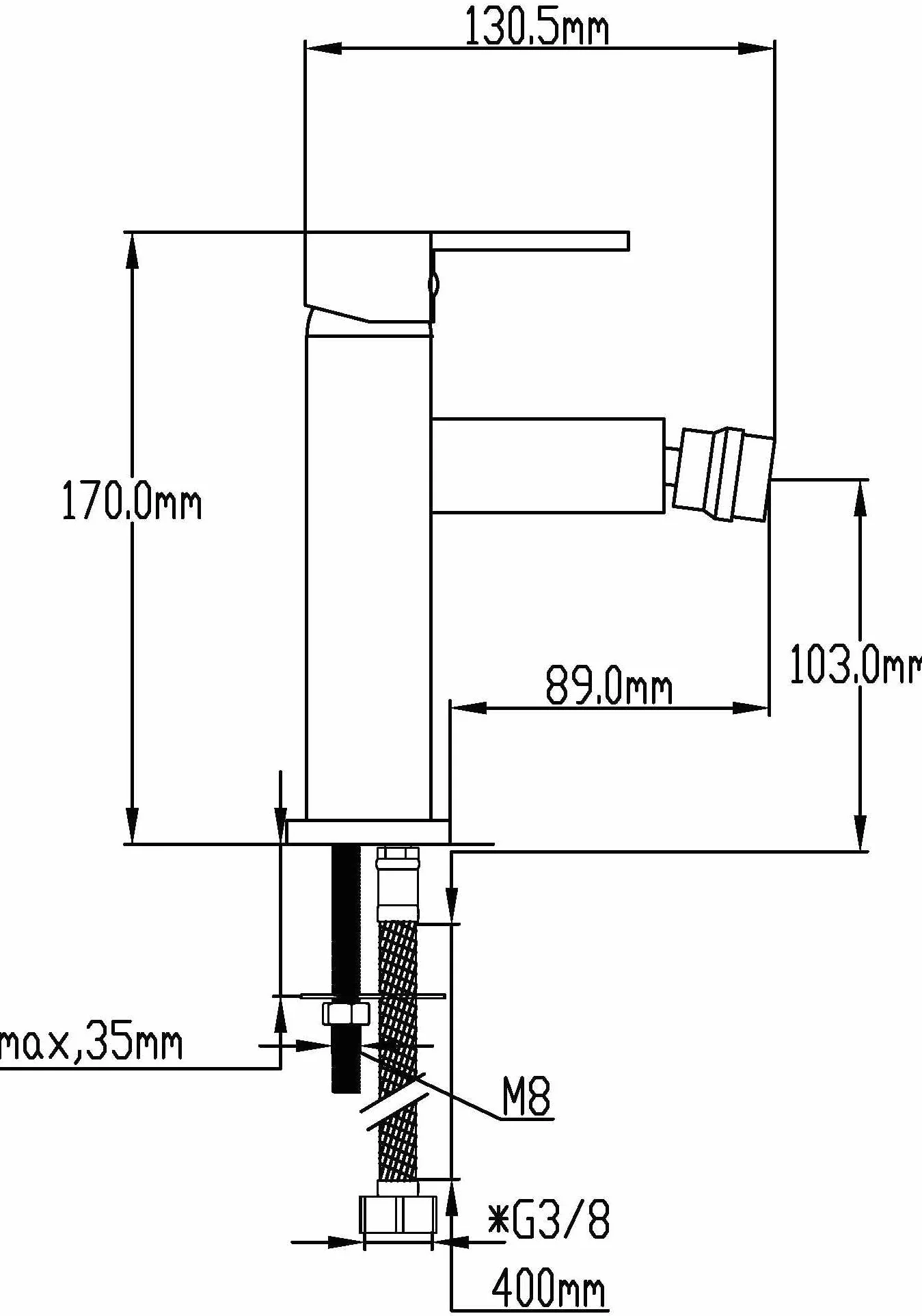 Grifo de Bidet Serie Arce