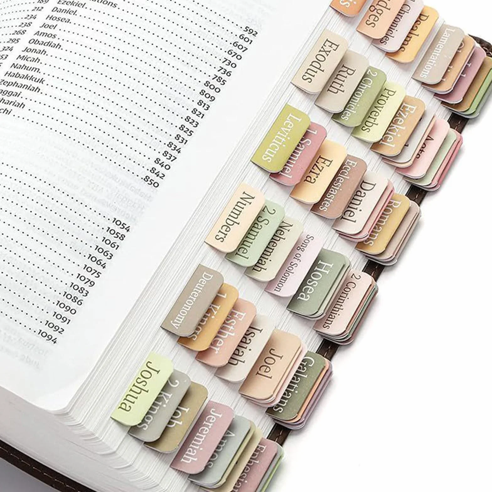 Pegatinas con pestañas laminadas de la Biblia, rosa y gris, 75 uds, regalo cristiano para mujeres