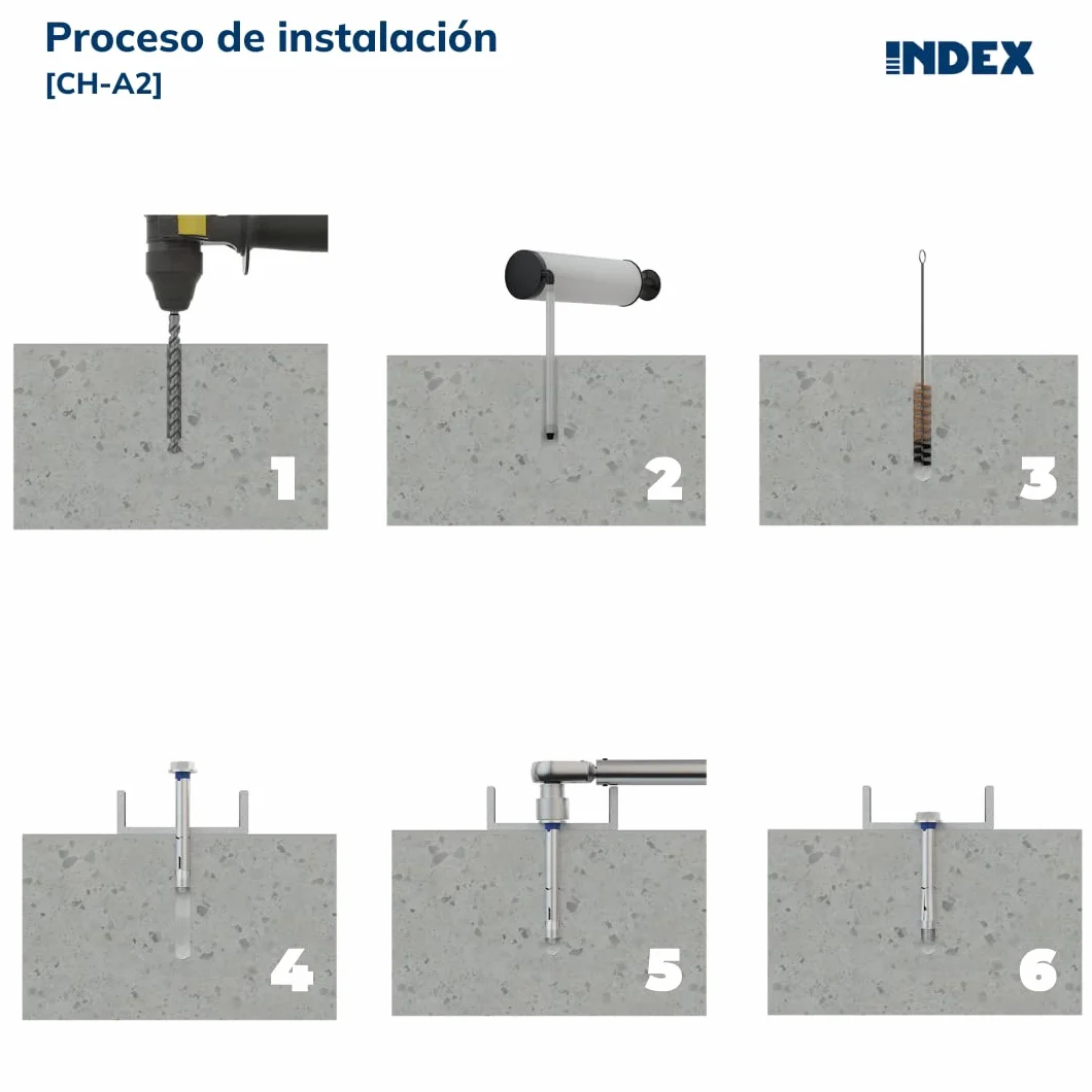Anclaje antigiro para cargas medias Inoxidable A2 - MEDIDA: M10 x 100 Ø14 - Unid: 50