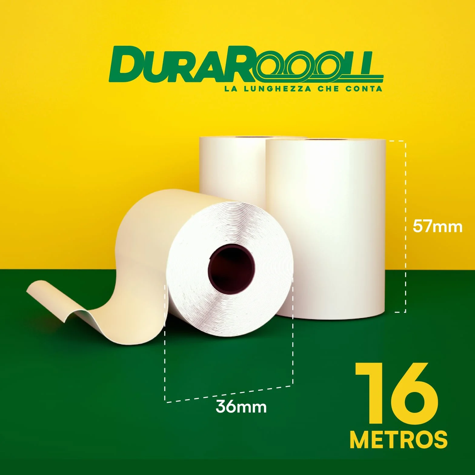 20 Rollos Papel Termico TPV Datafono DuraRoooll - Rollos Térmicos POS 57mmx36mmx16m Compatibles con Nexi SumUp Pax Axerve Ingenico para Tiques Recibos Tarjetas de Débito y Crédito