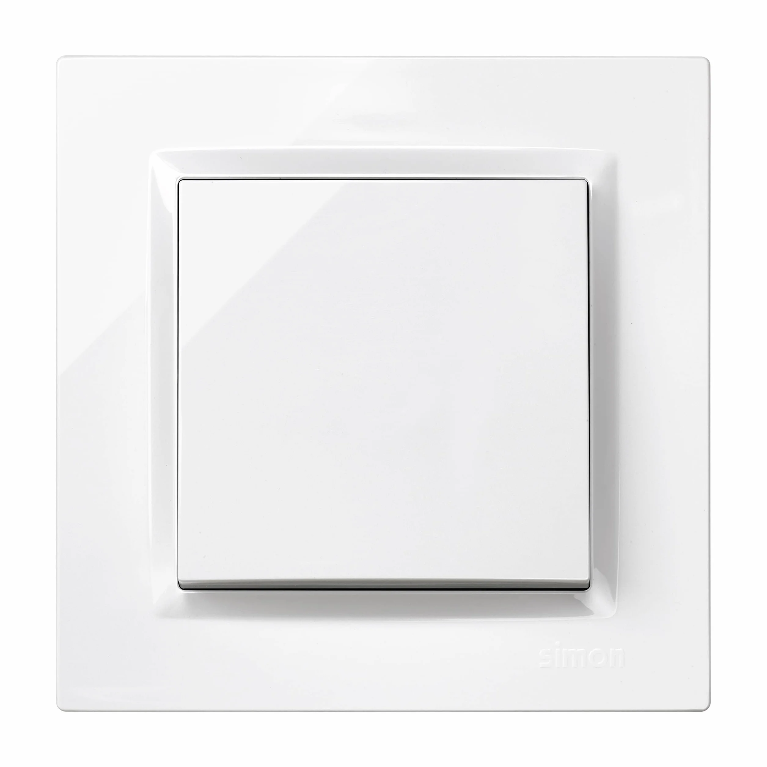 SIMON - Interruptor Conmutador Cruzamiento, Serie Simon 10, 230V, Interruptor de Pared Interior, Fácil de Instalar, Incluye Marco, Tapa y Mecanismo, Color Blanco