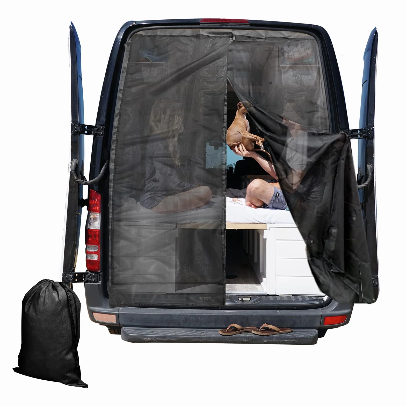 JOJOCY Mosquitera magnética para furgonetas (techo medio/alto)Mercedes Sprinter, Renault Master, VW Crafter, techo súper altoFord Transit, autocaravana (trasera 210 x 150 cm