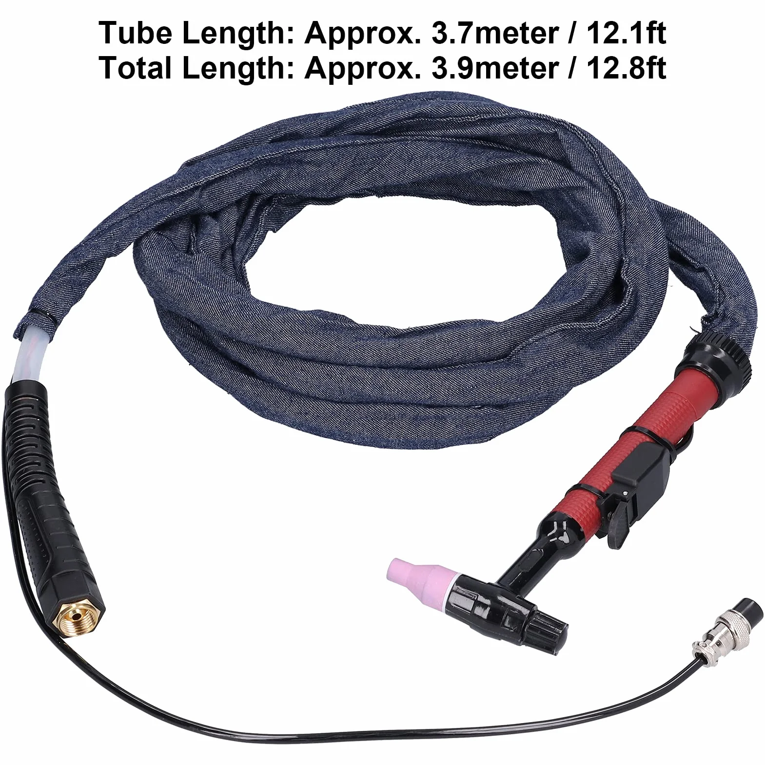 M16 Antorcha de soldadura Tig, Antorcha de soldadura TIG Cabeza flexible Pistola soldadora de de argón integrada M16 QQ150 3,7 metros con boquilla de porcelana Bolsa