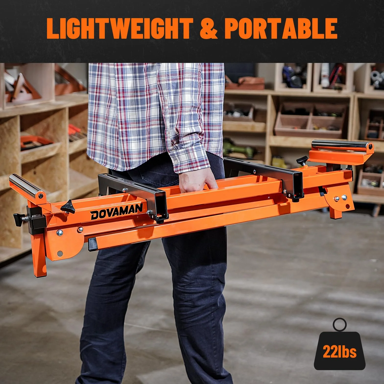 DOVAMAN MS01A Soporte para Ingletadoras 150 kg Carril Deslizante 1980 mm Plegado Rápido