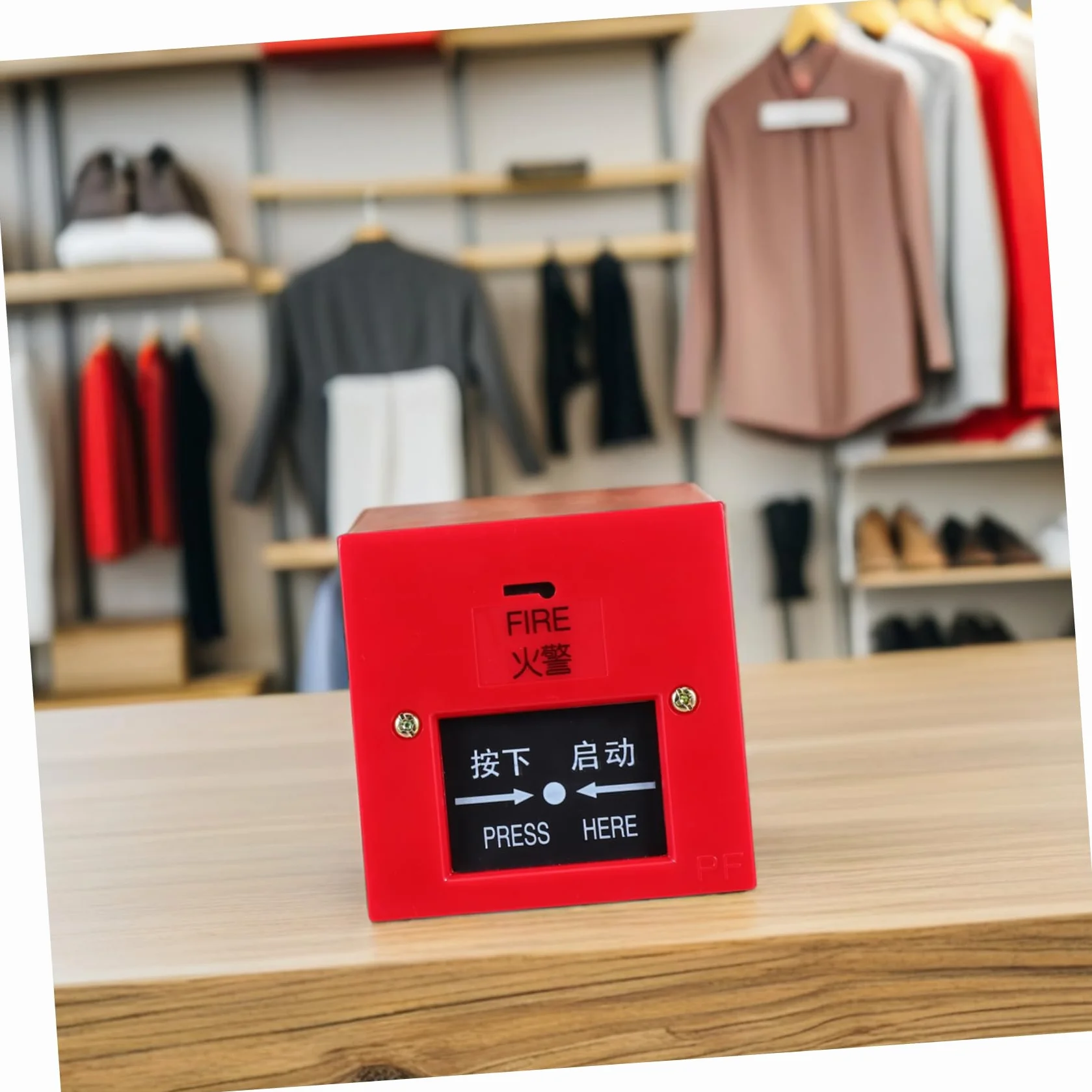 SHINEOFI Interruptor de Rociadores contra Incendios Rojo, Botón de Alarma Manual Reiniciable de Plástico para Sistema de Protección contra Incendios en Emergencias
