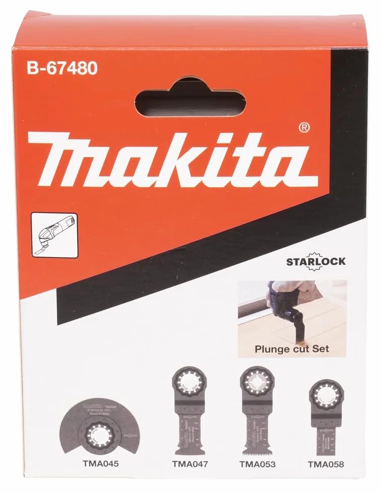 Makita B-67480 B-67480-Set de Cuchillas Multitool starlock, Negro