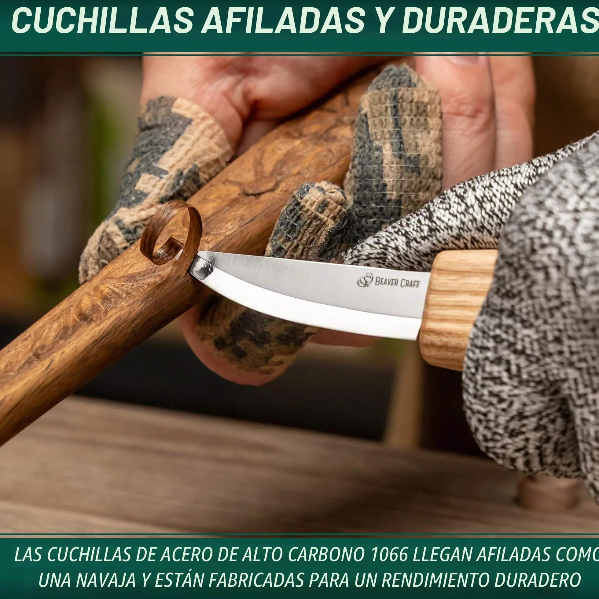BeaverCraft S01 Set de Cuchillos para Tallar Cucharas de Madera