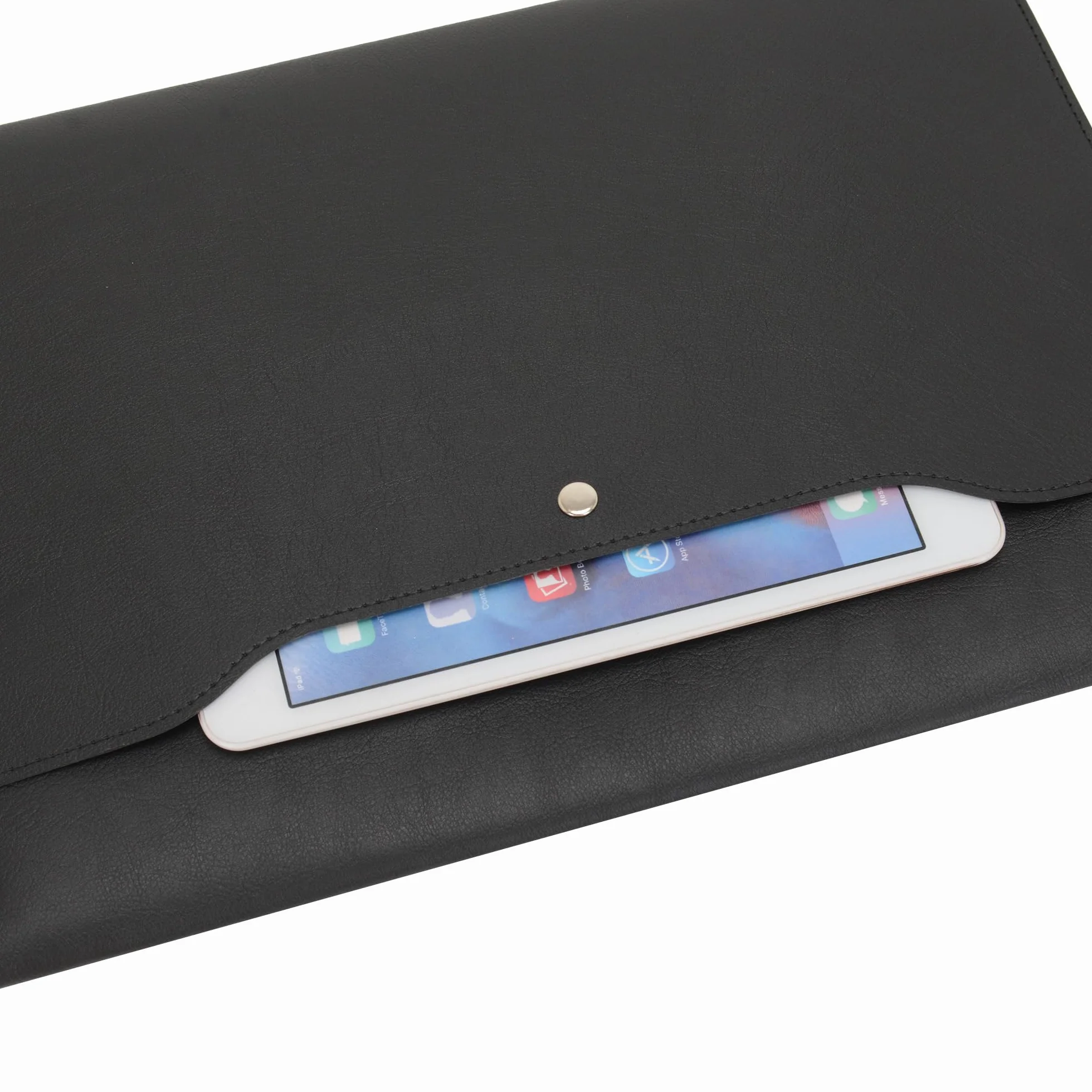 Wonderpool A4 Funda de PU Cuero Sobres Archivos con Bolsillos Internos Organizador Multifunción (Negro)
