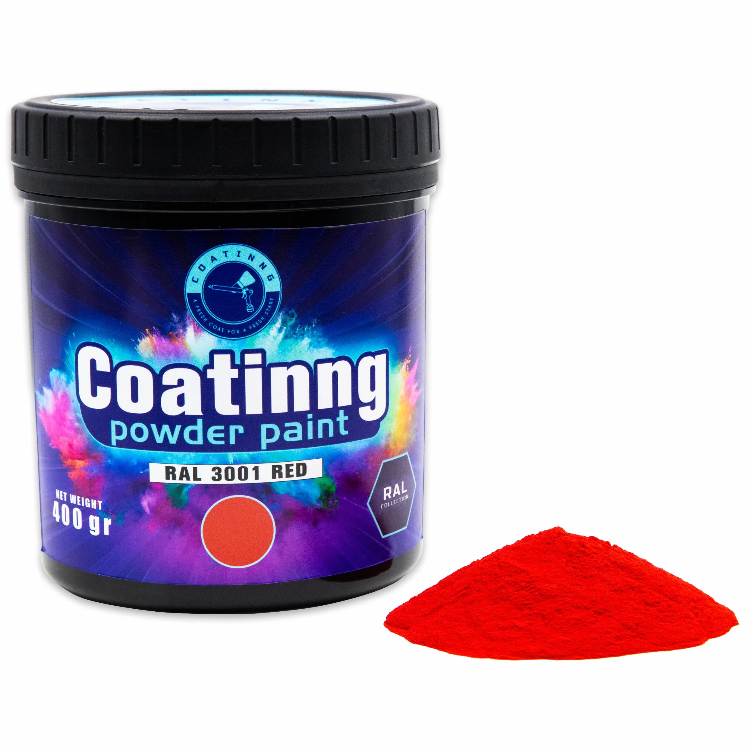 Pintura en polvo electrostática rojo,pintura recubrimiento en polvo poliéster-powder coating paint termoendurecible-esmalte termoconvertible-pintura eléctrica al horno (ROJO_RAL3001)