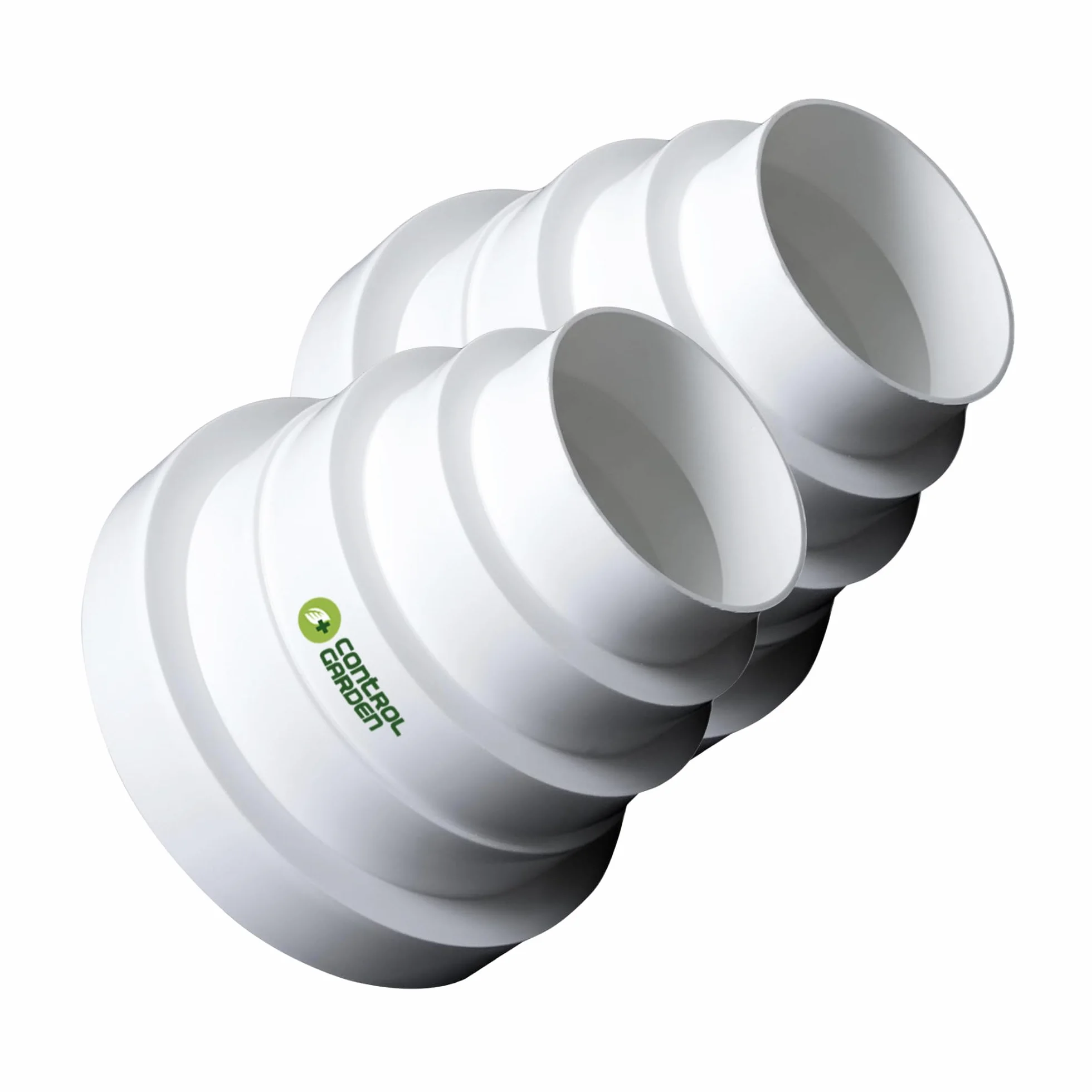 CONTROL GARDEN Pack x 2 Reductor Universal para Sistemas Ventilación Blanco - Acople Conector para Conductos Ventilación Diámetro Ø 80 100 120 125 150 mm - Reductor Tubo