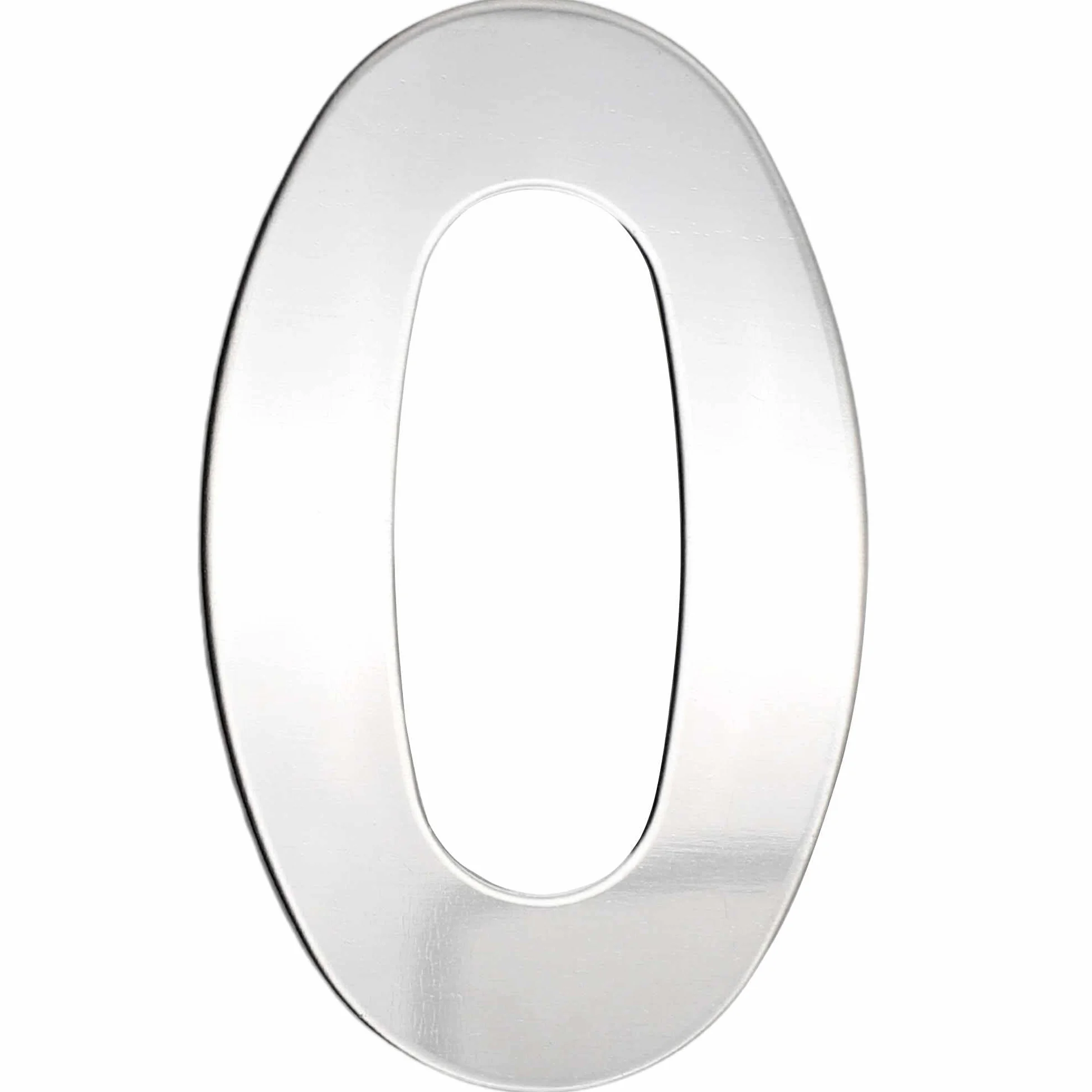TECHZOCO Numero 0 casa, Número Cero hogar, Número 0 para puerta, Número para pared, Número 0 buzón, Acero inoxidable 304, 75 mm alto x 47 mm ancho, Adhesivo, Plateado