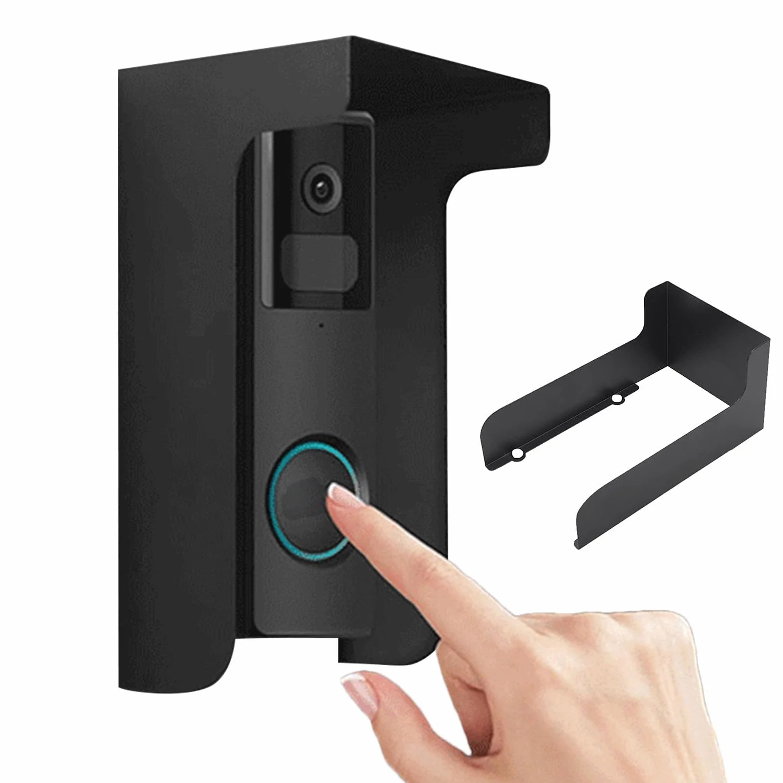 Ring Doorbell Cover | Cubierta de acero para la lluvia del timbre de la puerta, protección solar, cubierta de soporte de timbre de puerta portátil, cubierta de lluvia, cubierta de bloqueo de