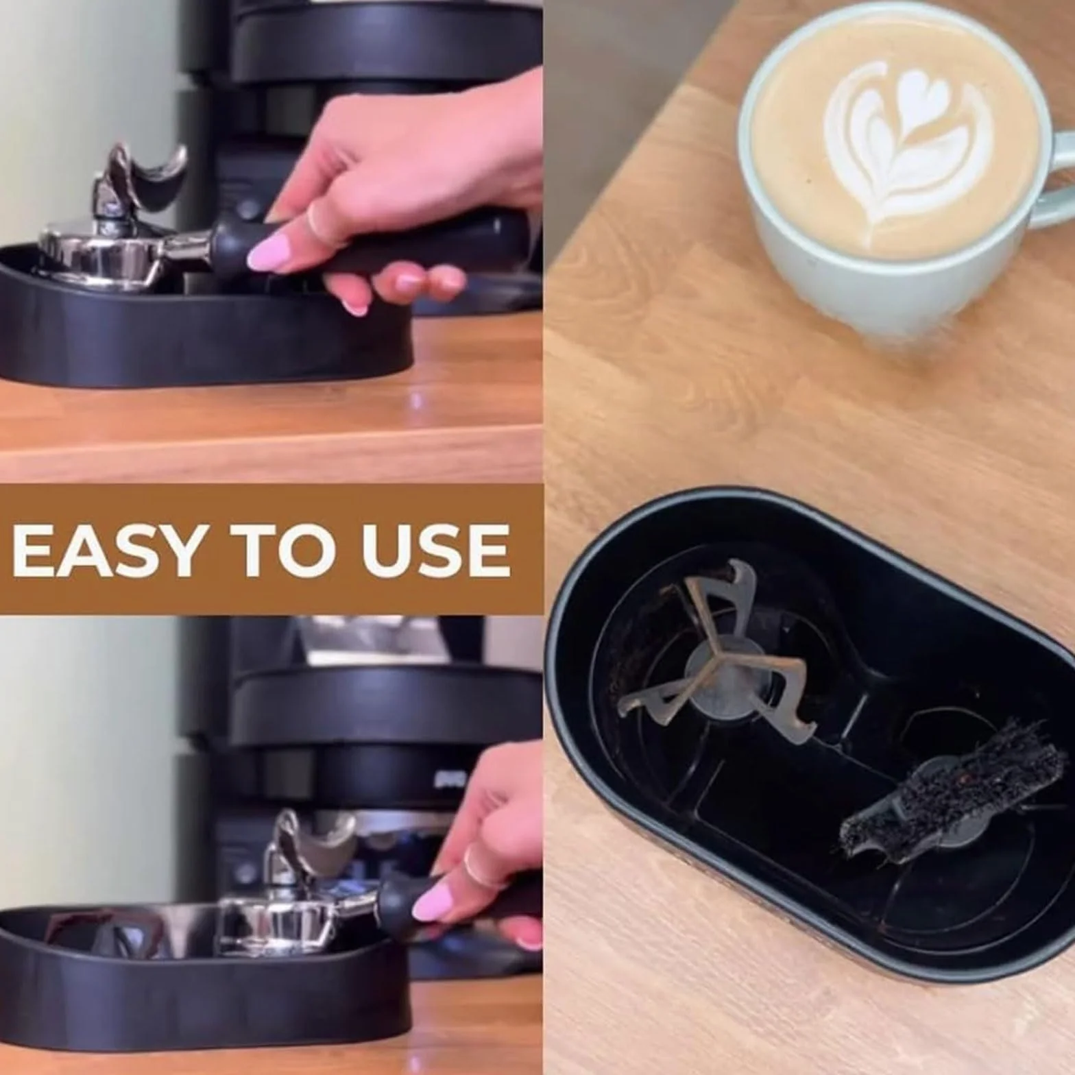 Kit De Limpieza De Portafiltro De Café, Limpiador Eléctrico Automático De Caja De Golpe Con Soporte, Cepillo De Limpieza Y Bandeja De Poso, Limpiador Automático De Caja De Golpe Para El Hogar, Cocina