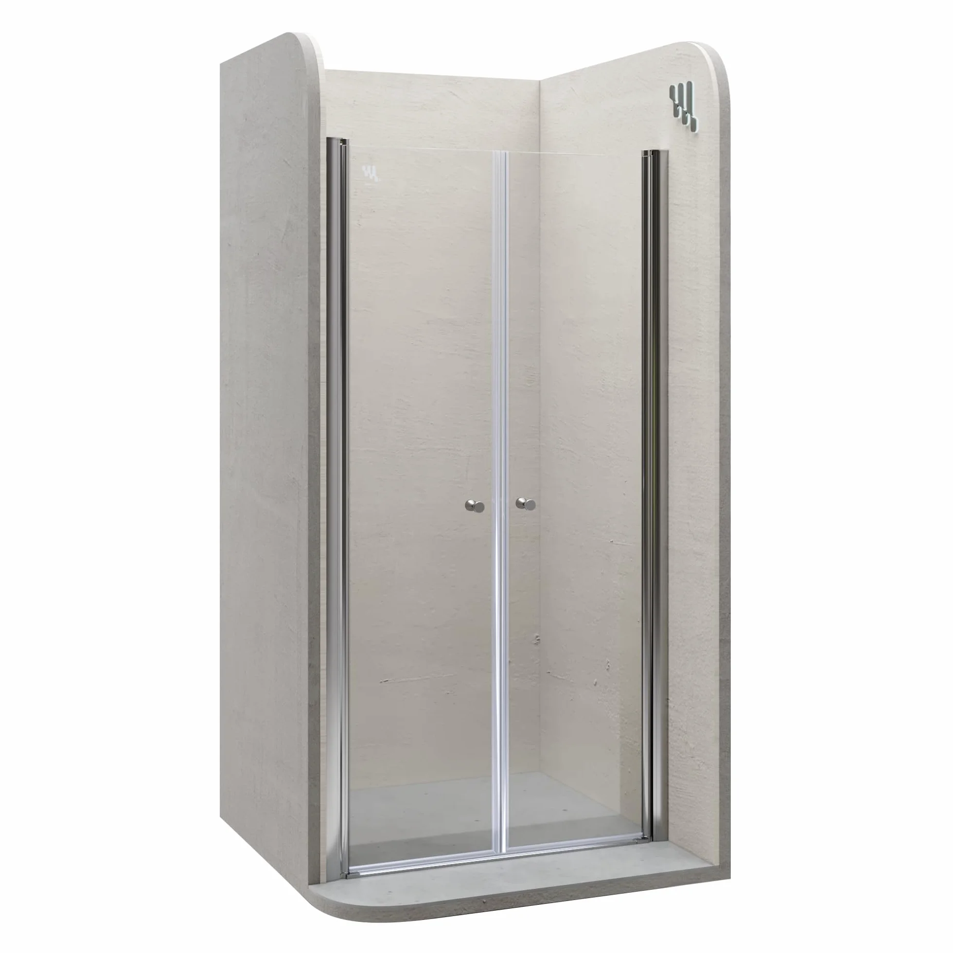 Mampara de ducha Lima, regulable de 116-120 cm, altura 185 cm, puerta doble abatible, cristal de seguridad templado transparente ESG 6MM, perfiles cromados #DTC