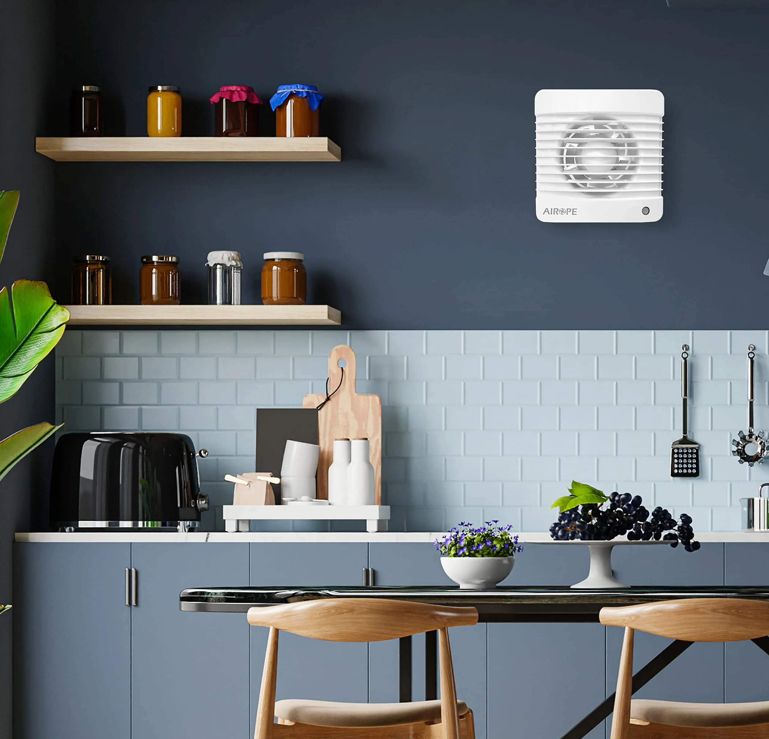 Ventilador Extractor de Baño Silencioso 7W con Válvula Anti Retorno y Mosquitera Integrada 100mm