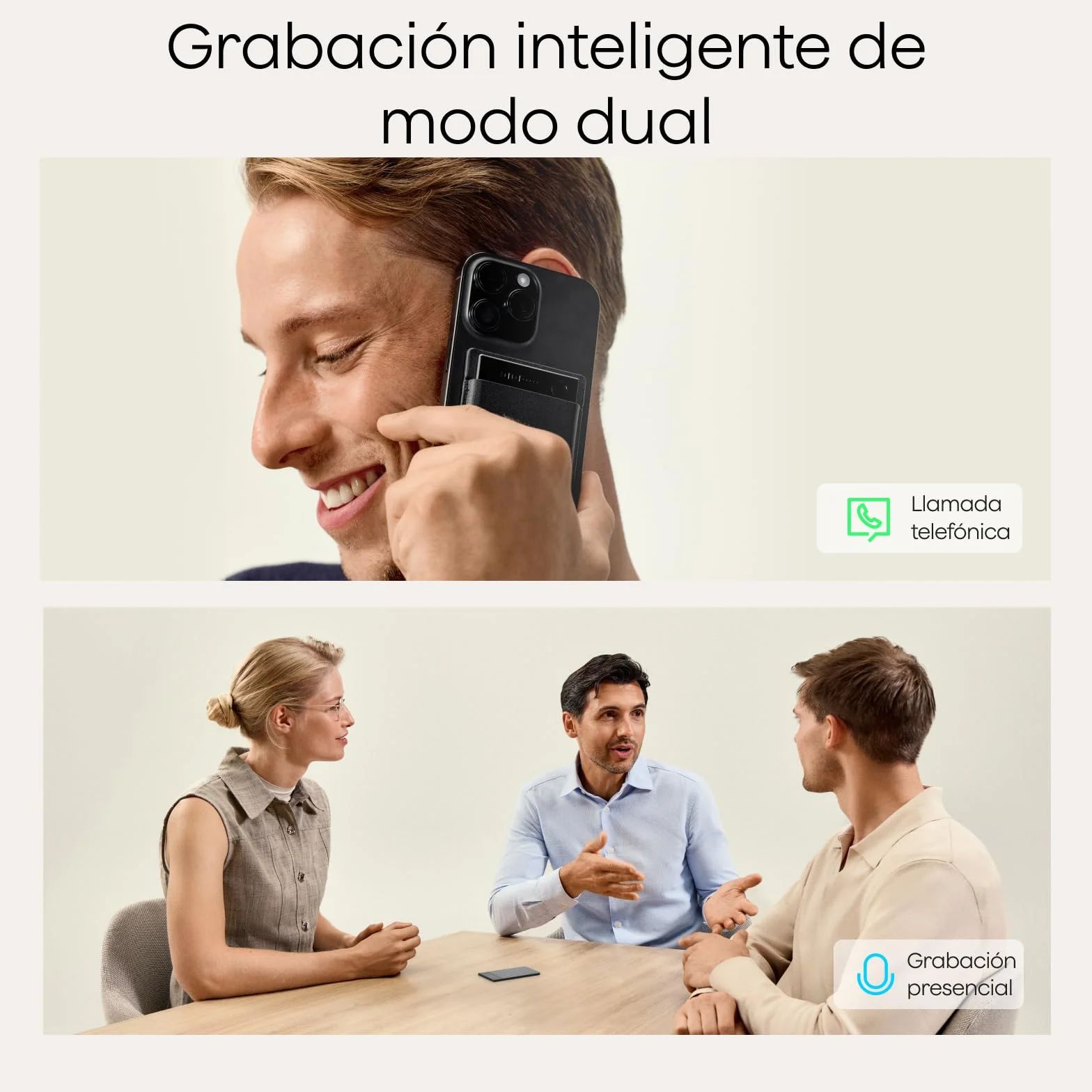 Plaud Note Pro Grabadora de Voz AI con Funda Transcripción IA Resúmenes Multidimensionales Grabación Dual Inteligente 50 Horas