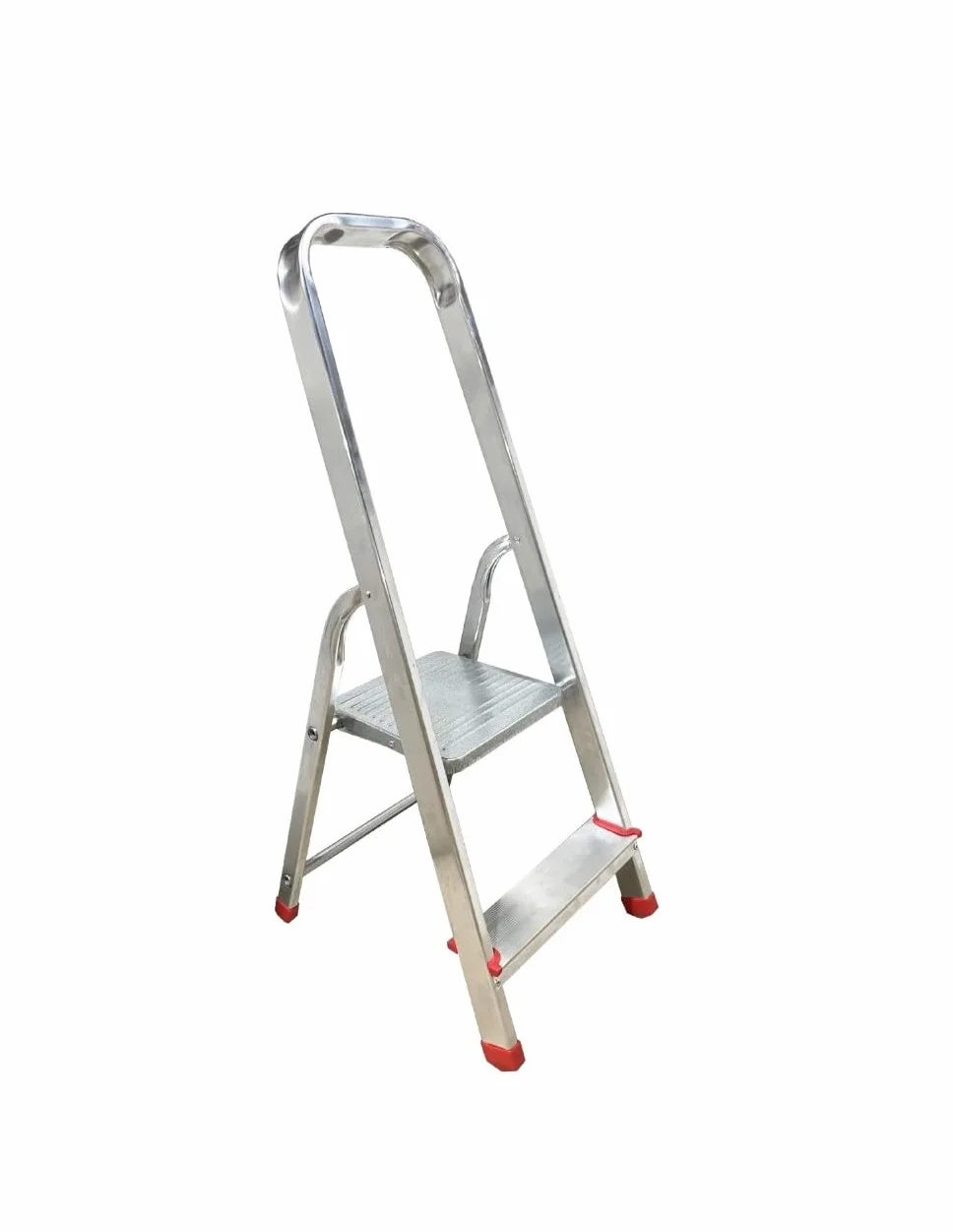 Escalera Plegable 2 peldaños Aluminio, Escalera de Tijera Resistente y Ligera, Antideslizante, Uso domestico, soporta hasta 150 kg.